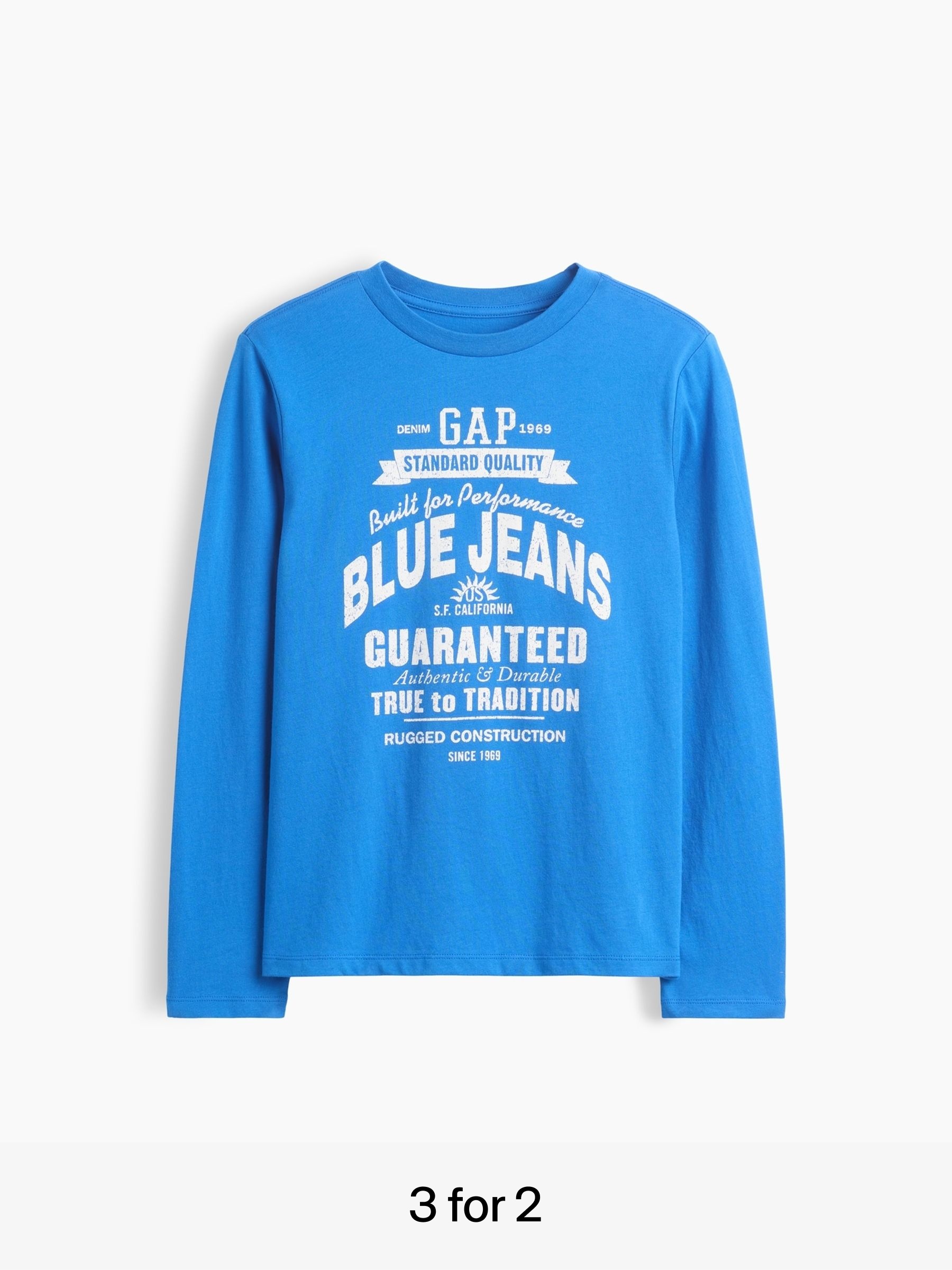 Blue - Logo Graphic Long-sleeve T-shirt