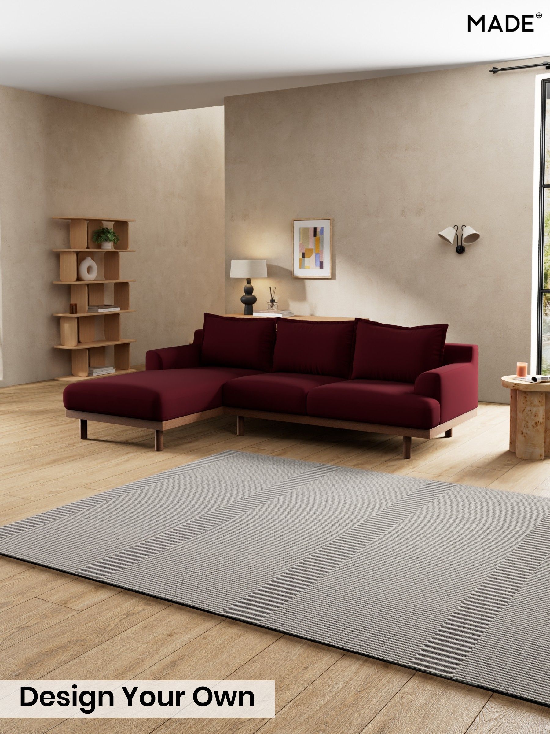 Matt Velvet Easy Clean/Deep Burgundy Red - Turin By Made