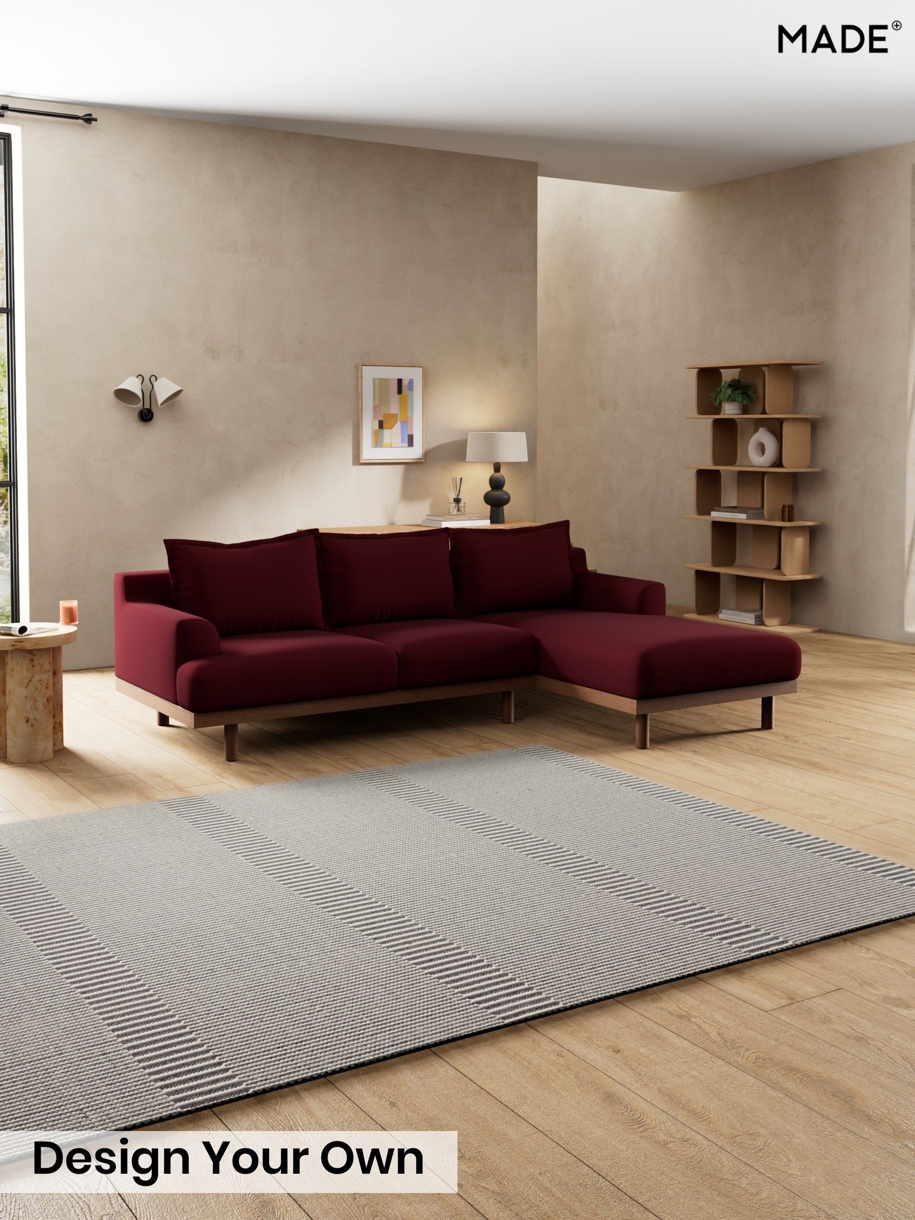 Matt Velvet Easy Clean/Deep Burgundy Red - Turin By Made
