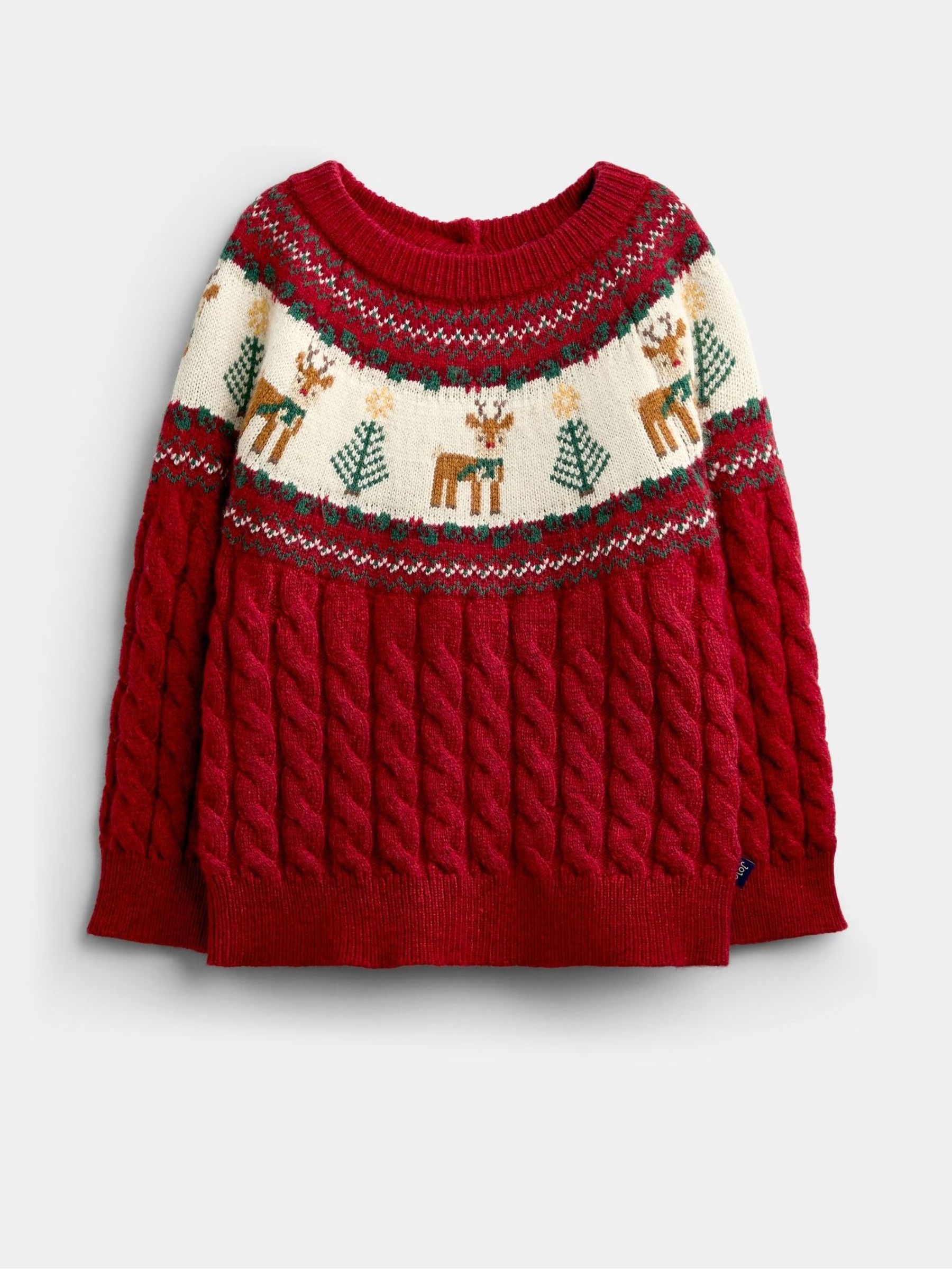 Dark Red Reindeer - Fairisle Christmas Jumper