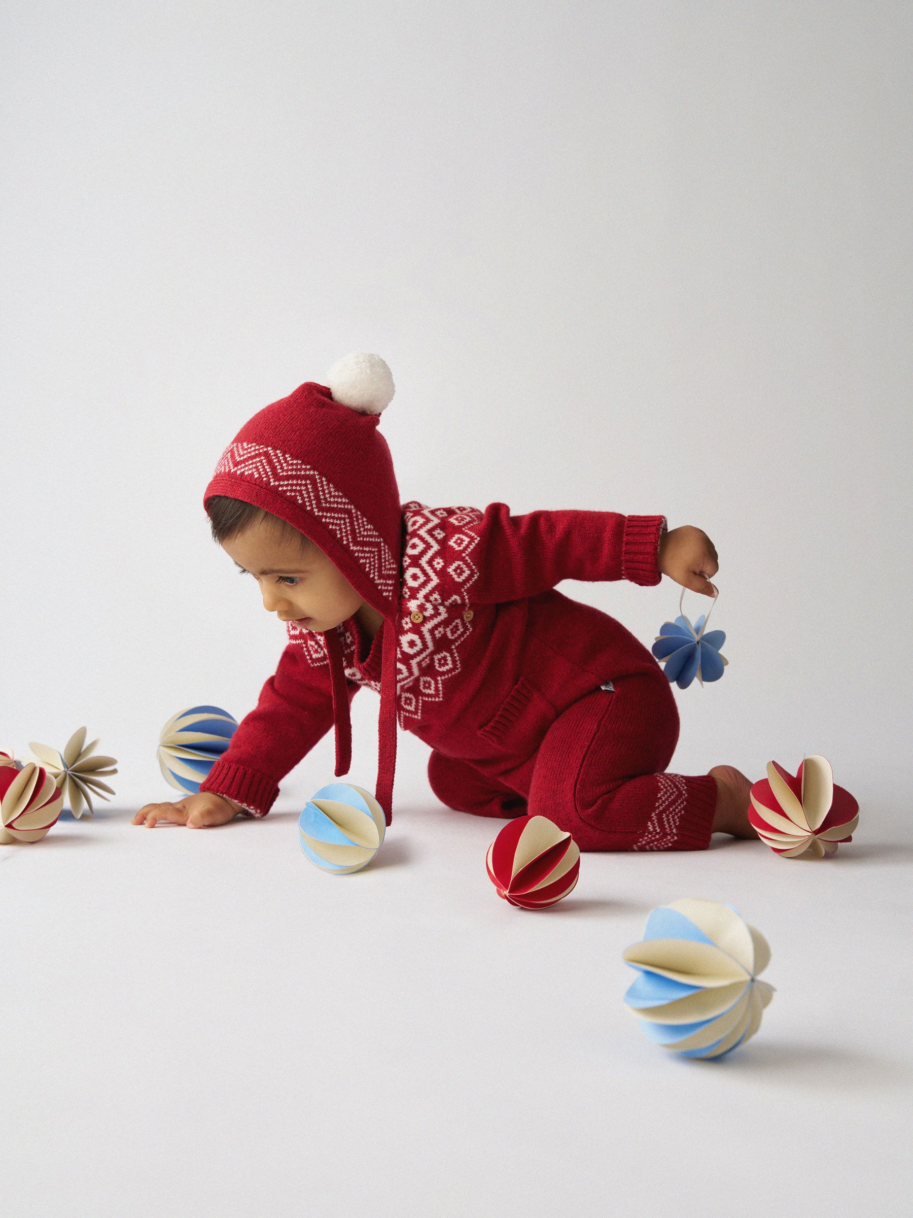 Red Fairisle - Fair Isle Knitted Romper