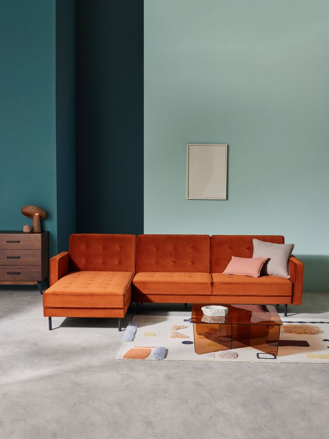 Rosslyn Left Hand Facing Sofa Bed in Cinnamon Velvet (654555) | £999