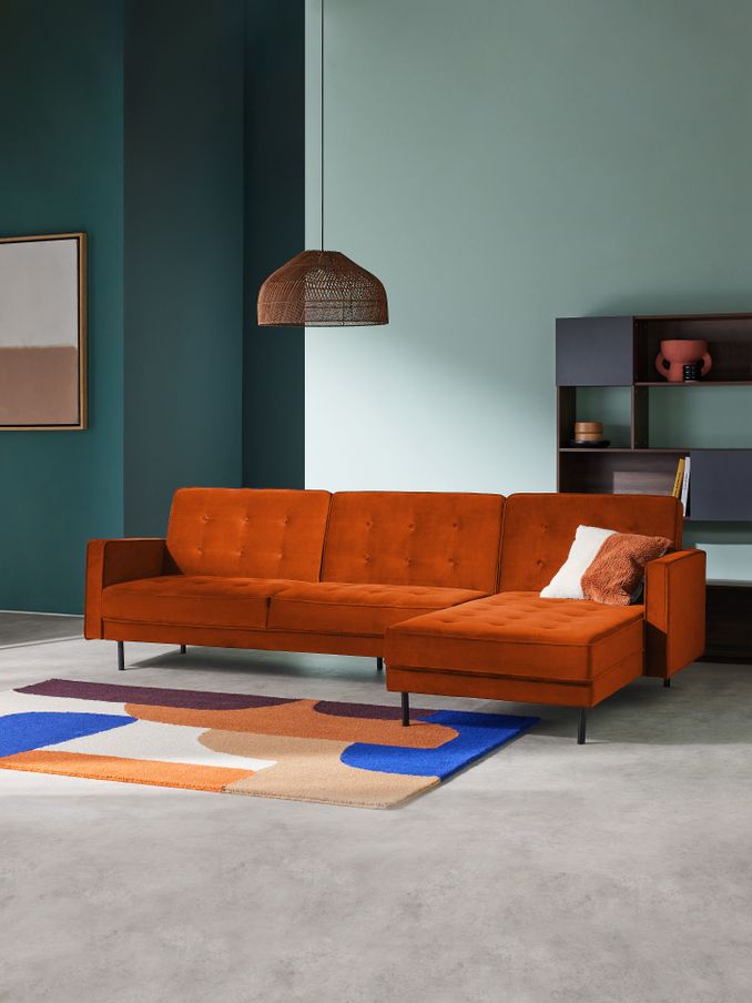 Rosslyn Right Hand Facing Sofa Bed in Cinnamon Velvet (654592) | £999