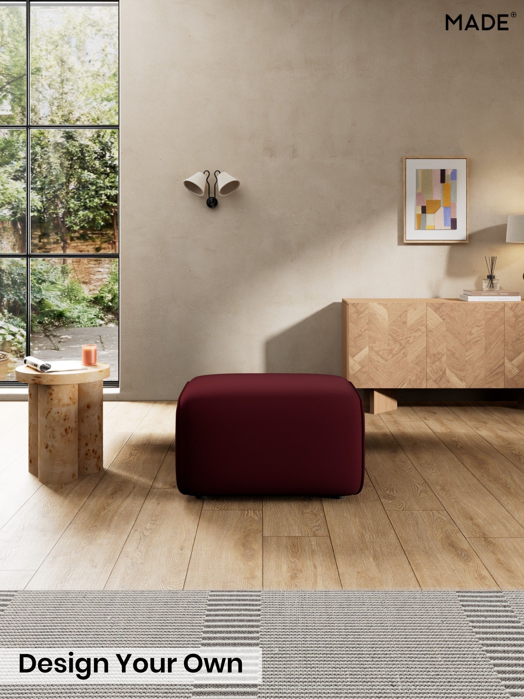 Matt Velvet Easy Clean/Deep Burgundy Red - Avalon By Made