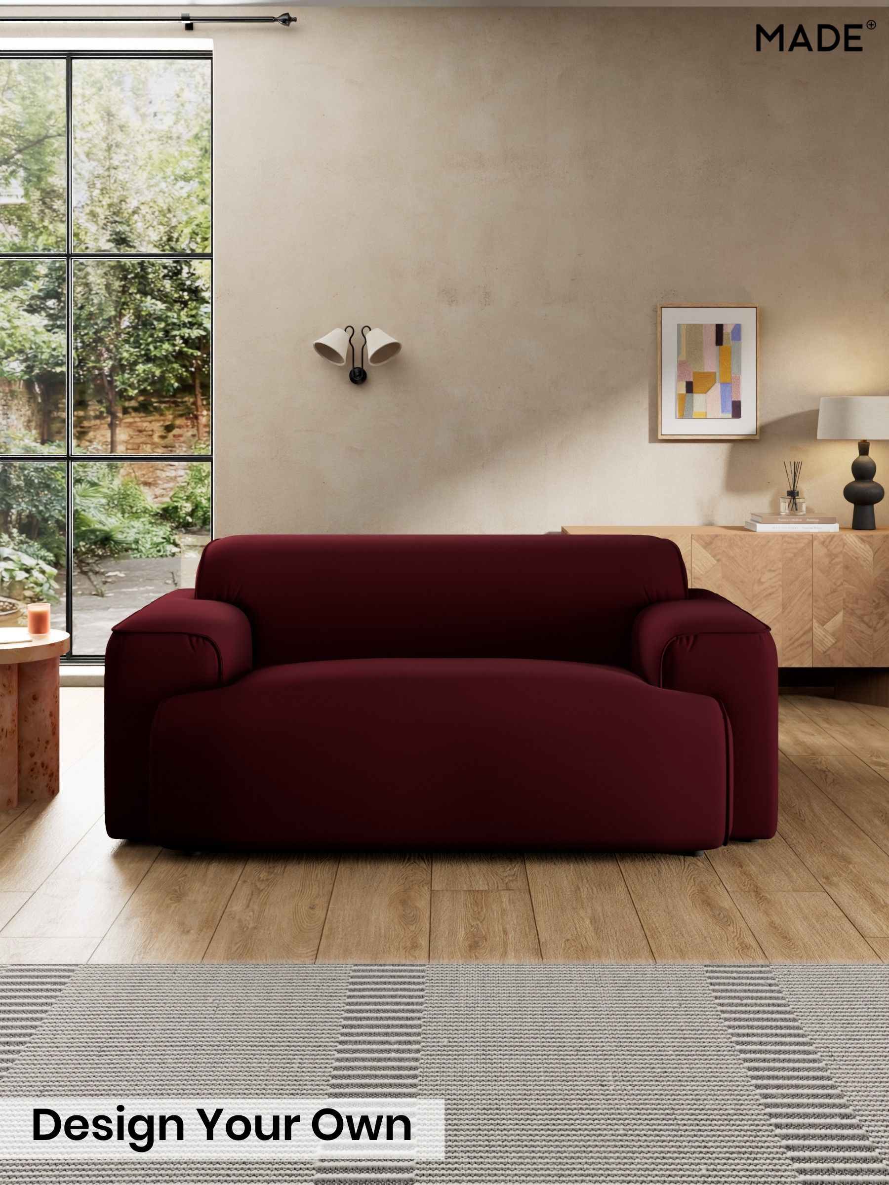Matt Velvet Easy Clean/Deep Burgundy Red - Avalon By Made