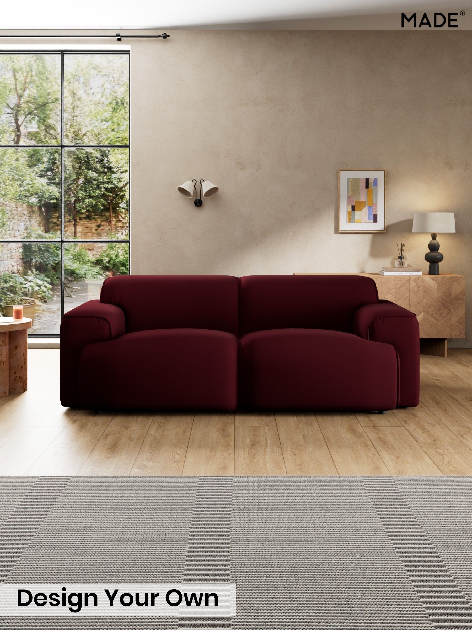 Matt Velvet Easy Clean/Deep Burgundy Red - Avalon By Made