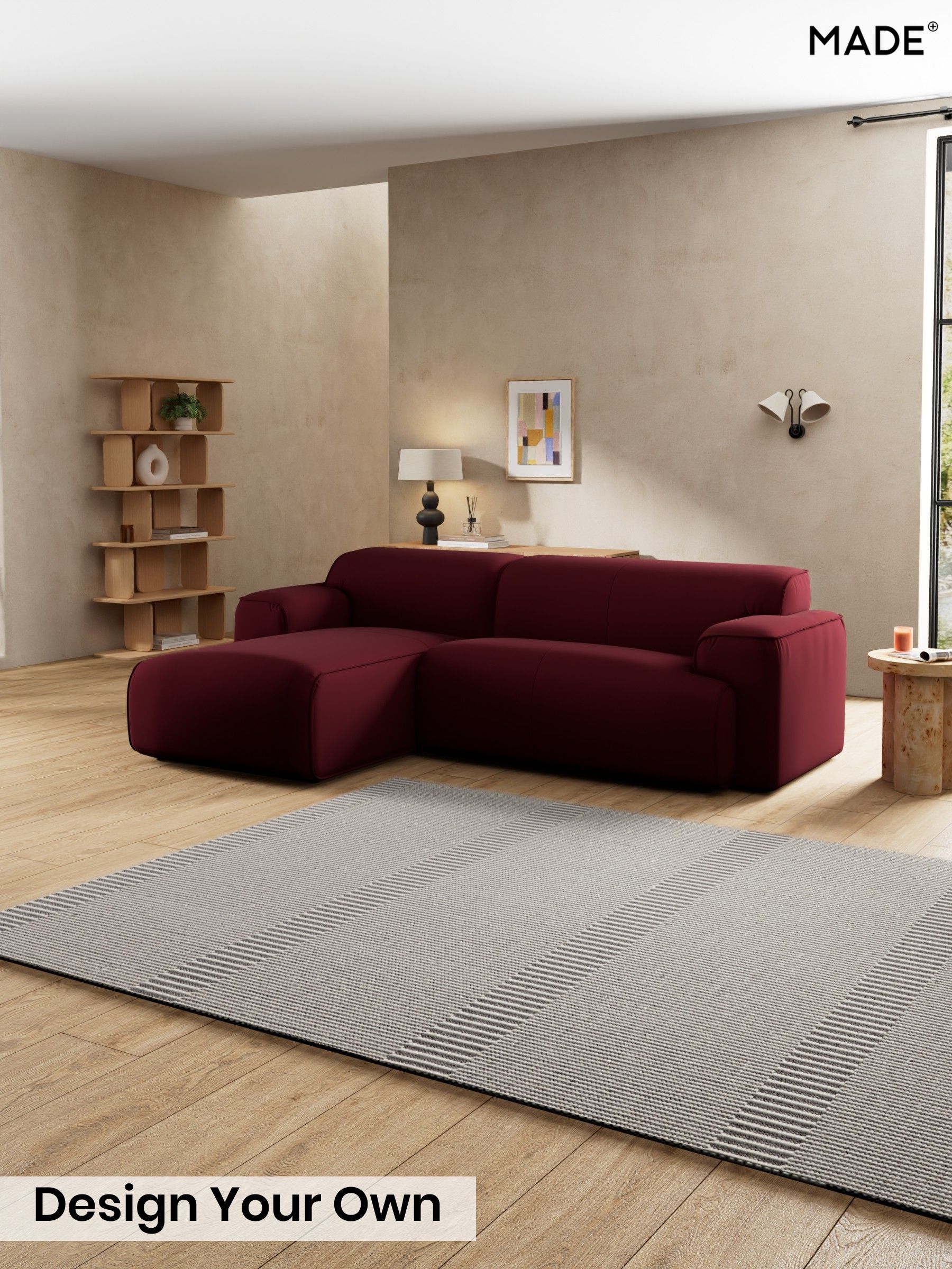 Matt Velvet Easy Clean/Deep Burgundy Red - Avalon By Made