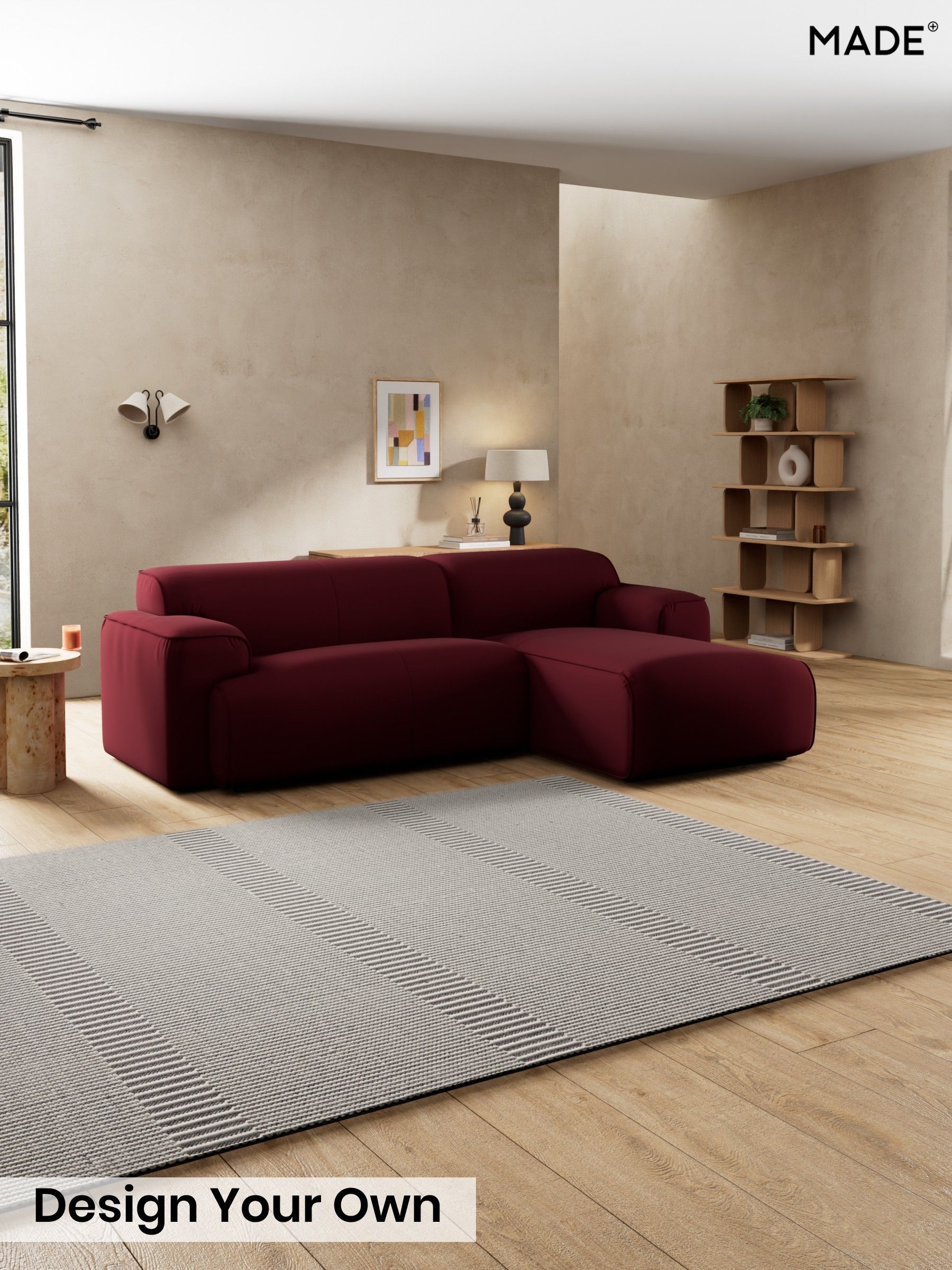 Matt Velvet Easy Clean/Deep Burgundy Red - Avalon By Made