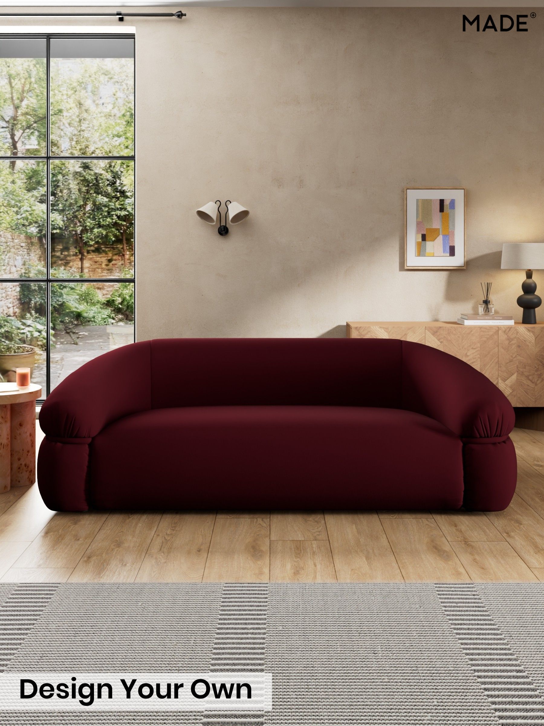 Matt Velvet Easy Clean/Deep Burgundy Red - Soma By Made