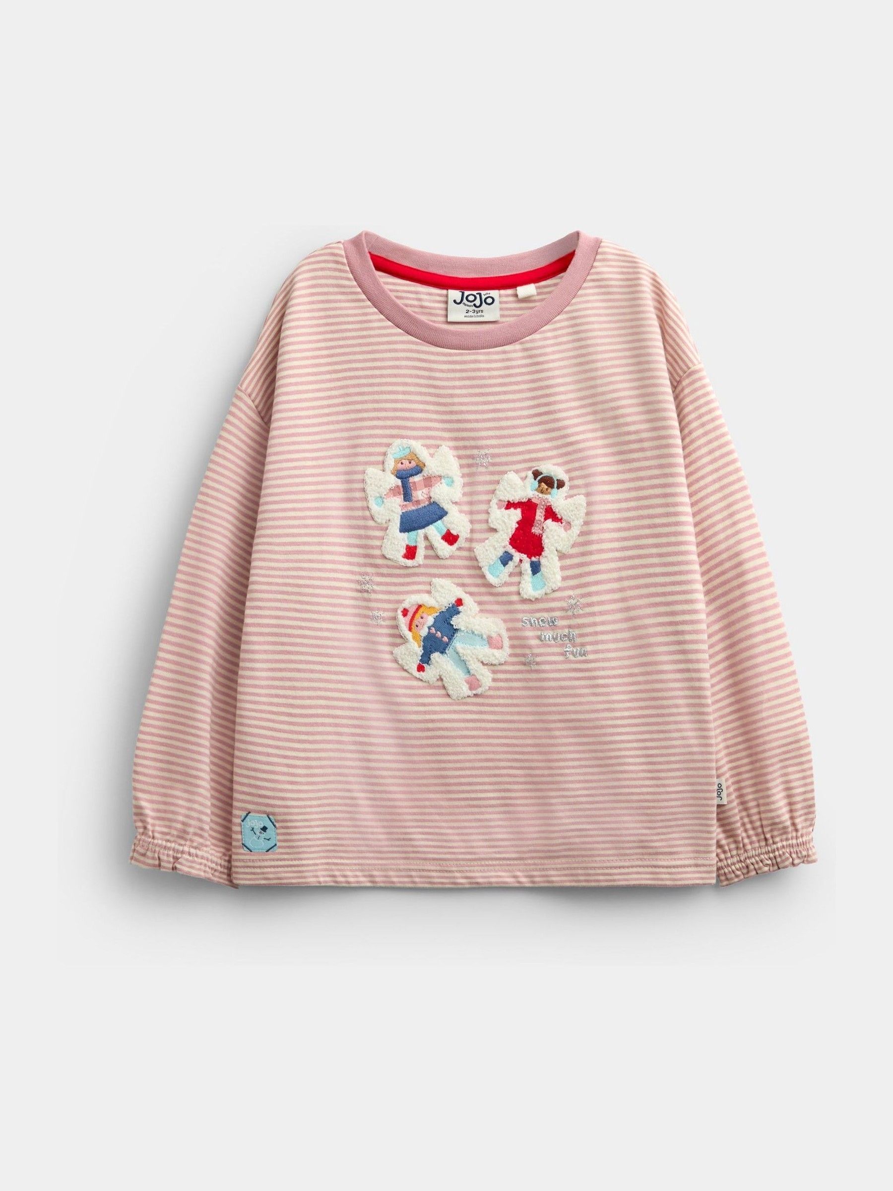 Lilac Purple Stripe Snow Angels - Appliqué Top