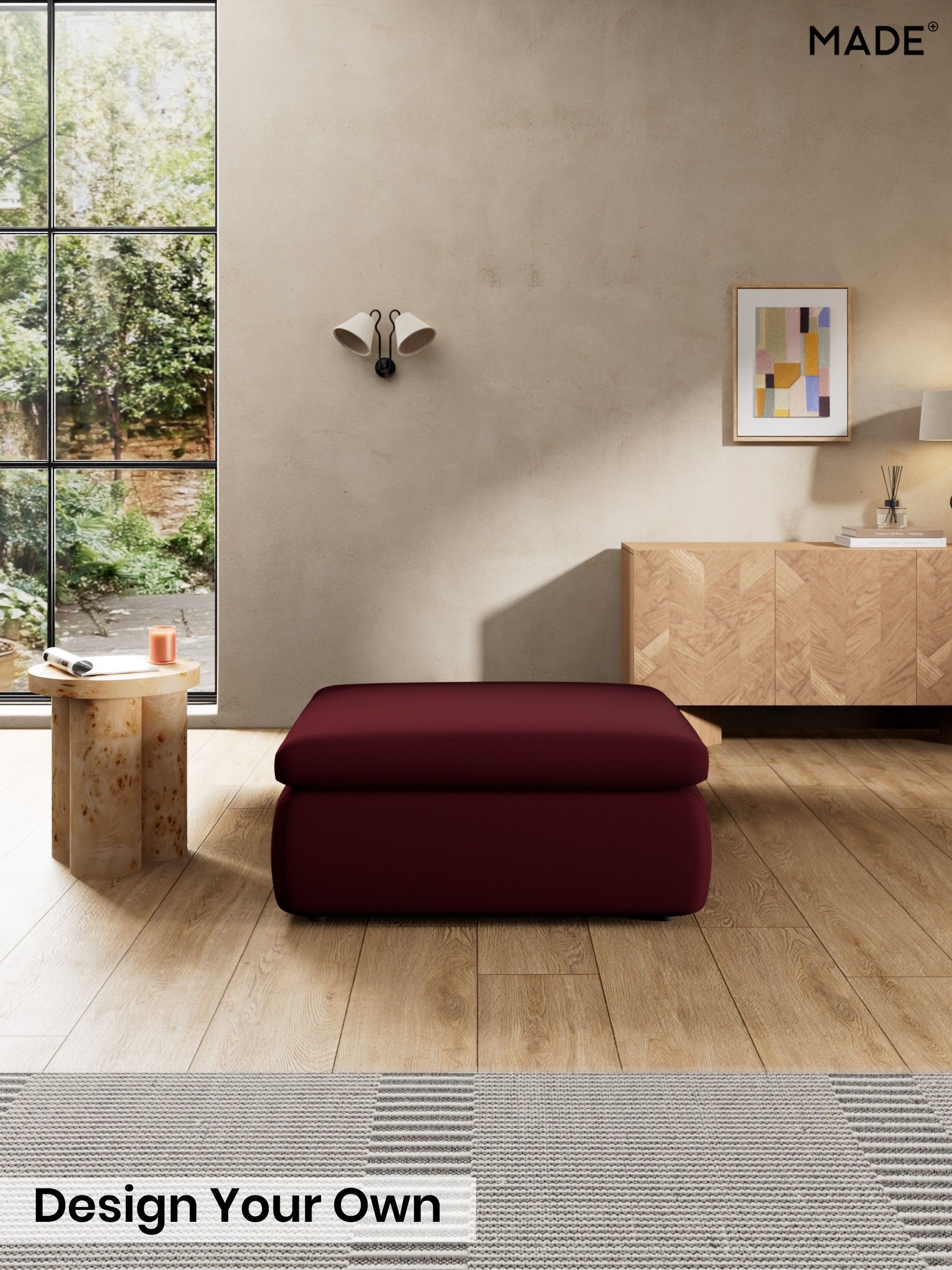 Matt Velvet Easy Clean/Deep Burgundy Red - Jackson By Made