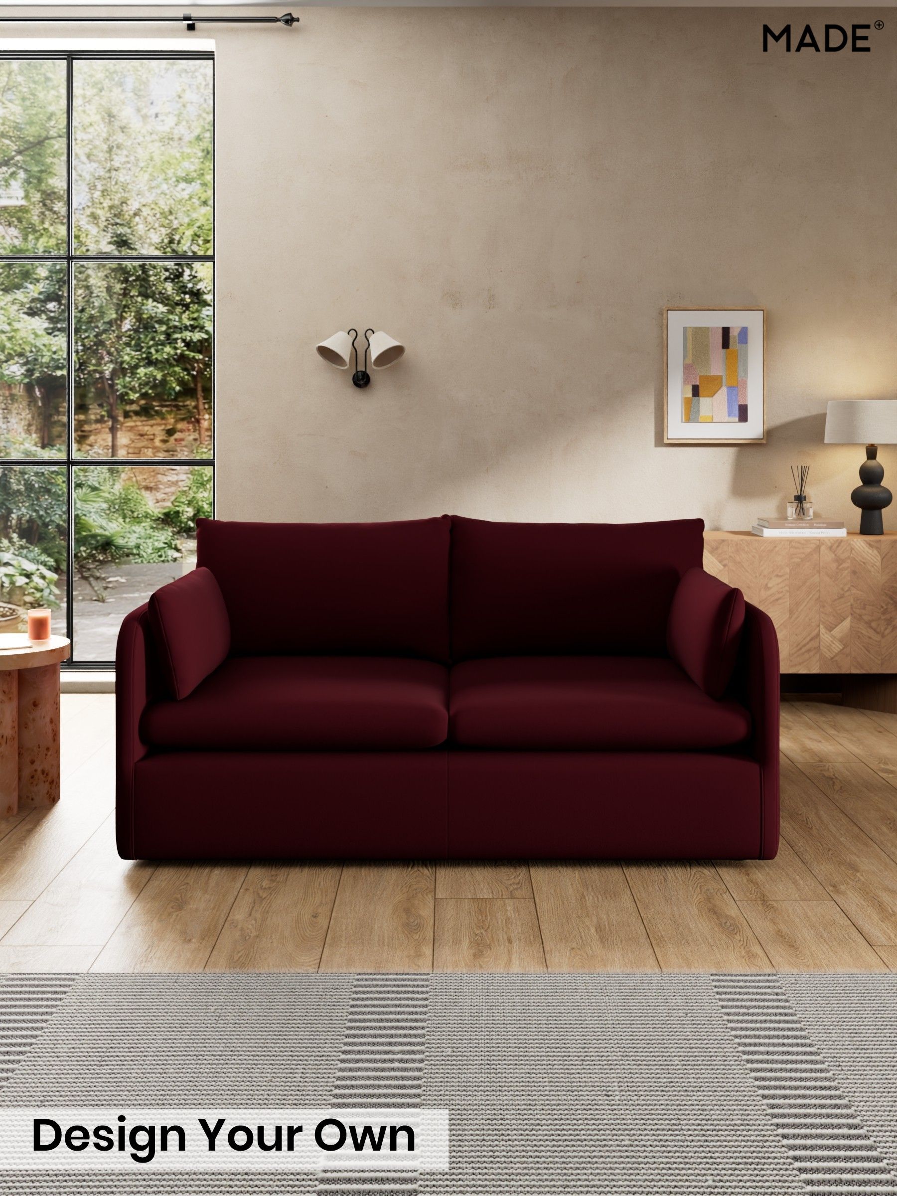 Matt Velvet Easy Clean/Deep Burgundy Red - Jackson By Made