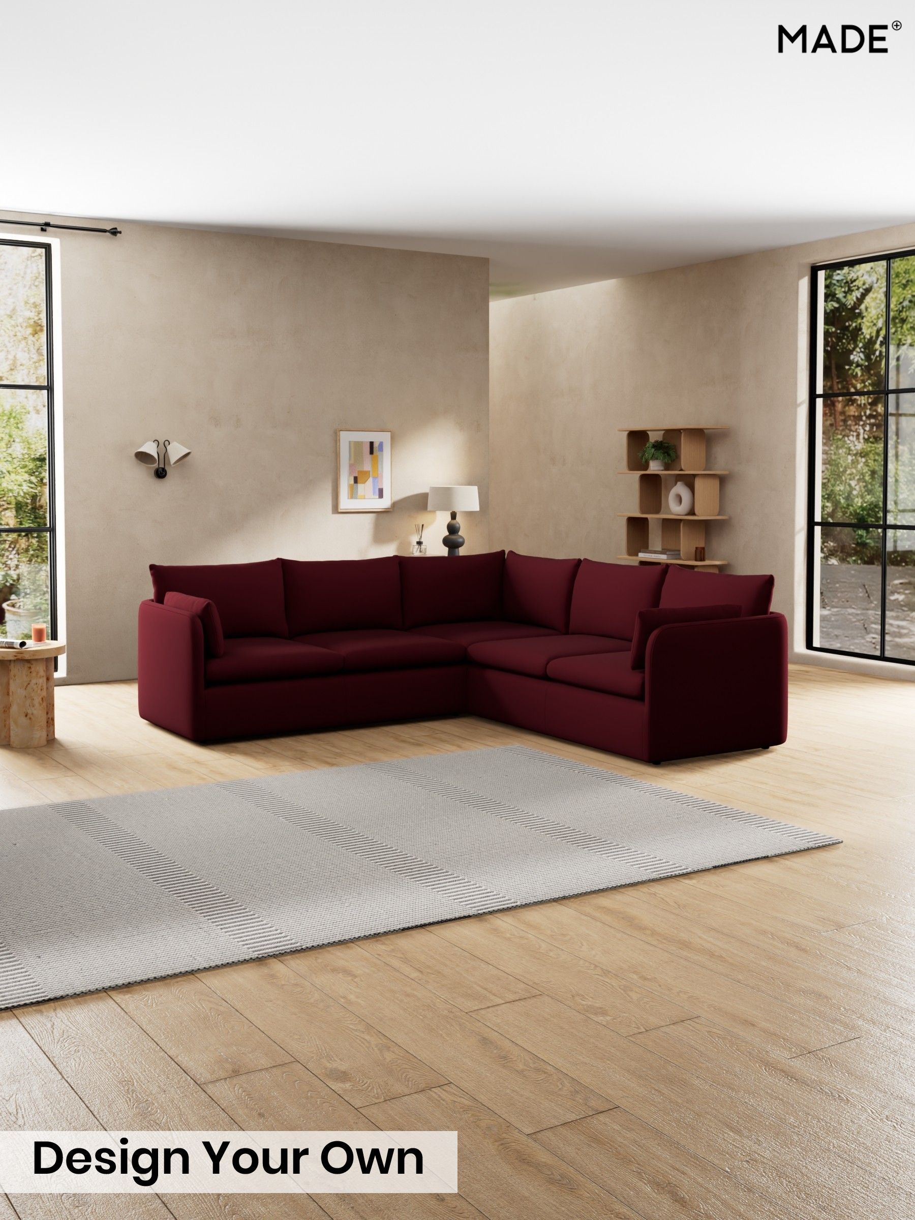 Matt Velvet Easy Clean/Deep Burgundy Red - Jackson By Made