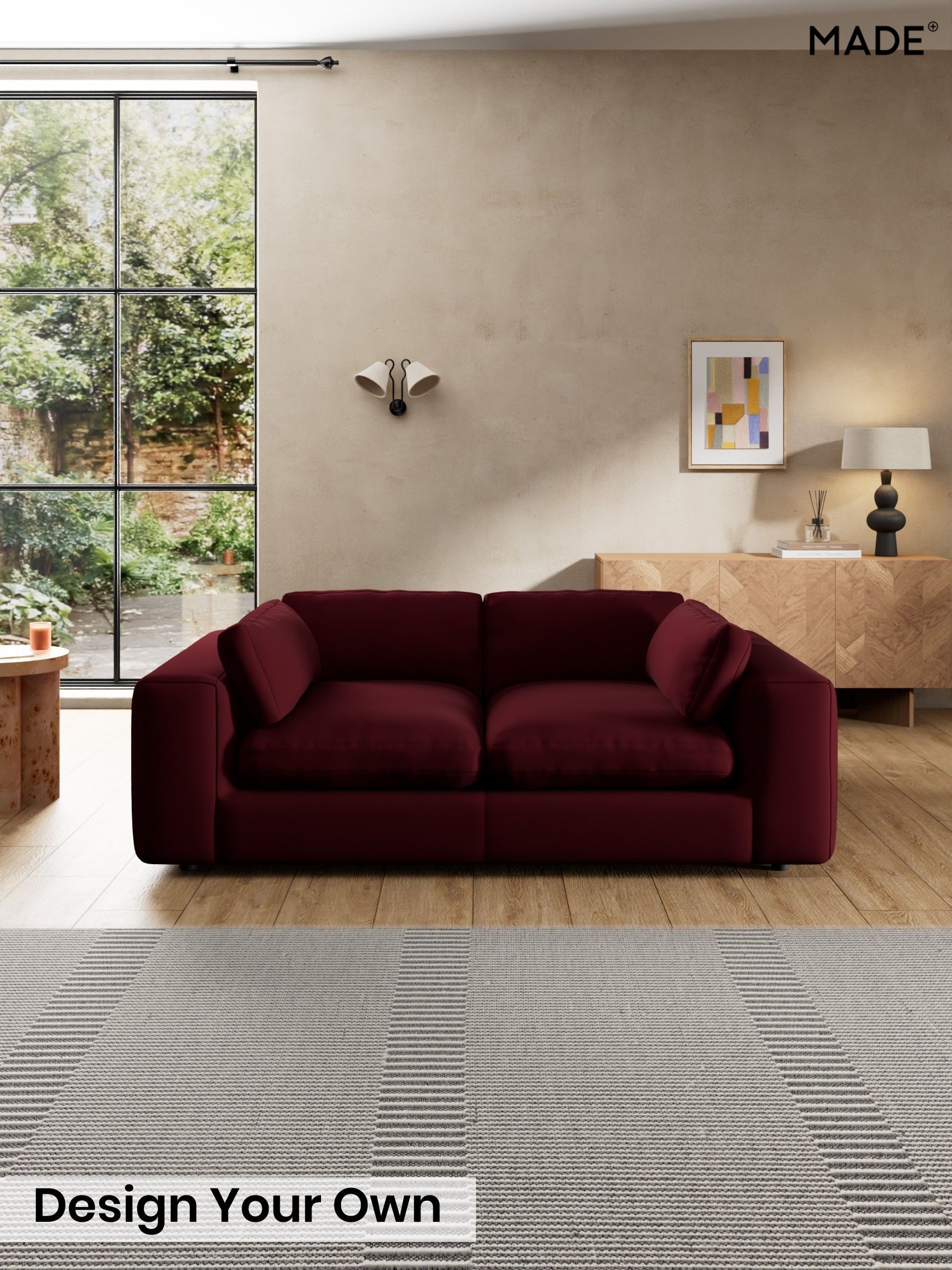 Matt Velvet Easy Clean/Deep Burgundy Red - Alec By Made