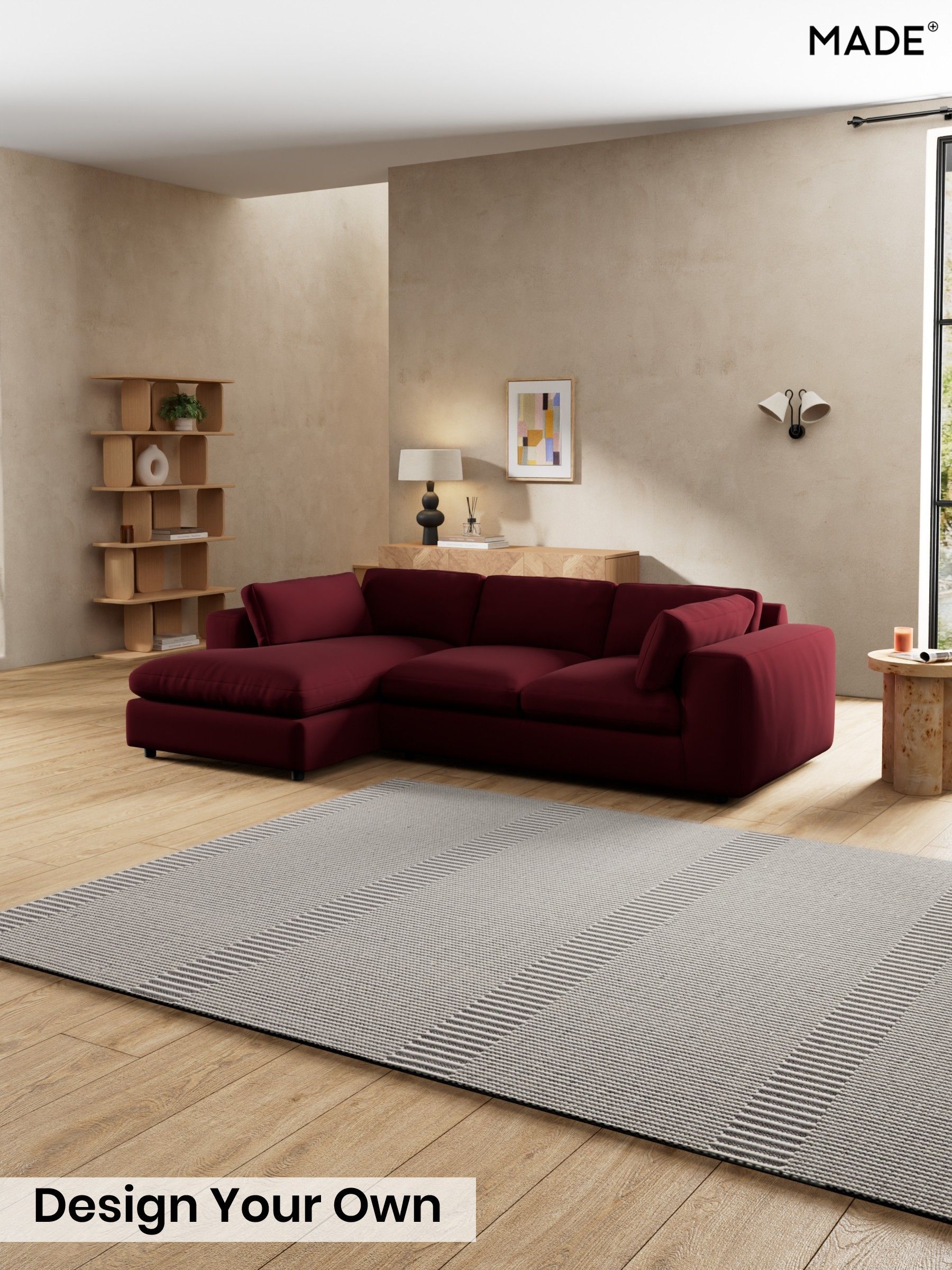 Matt Velvet Easy Clean/Deep Burgundy Red - Alec By Made