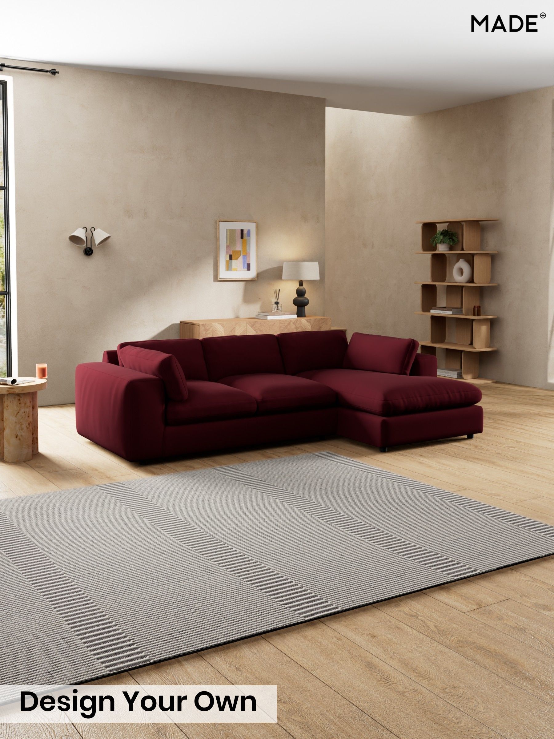 Matt Velvet Easy Clean/Deep Burgundy Red - Alec By Made