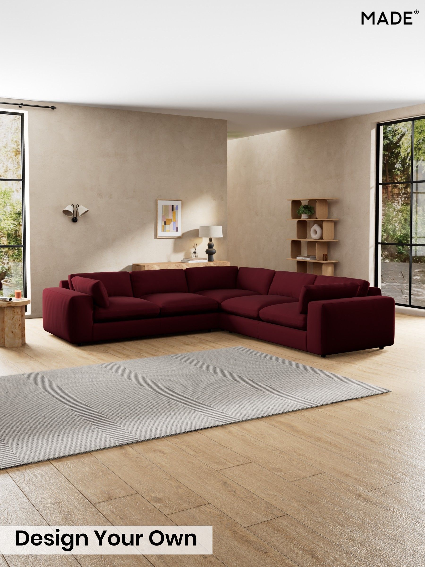 Matt Velvet Easy Clean/Deep Burgundy Red - Alec By Made