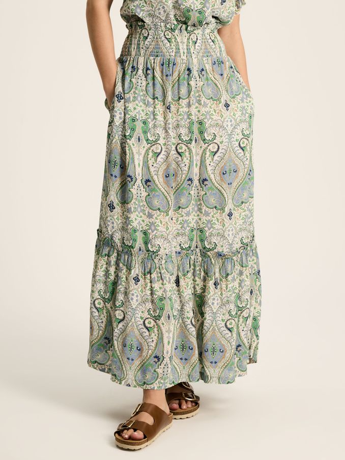 Verity Blue & Green Tiered Skirt (663511) | £27