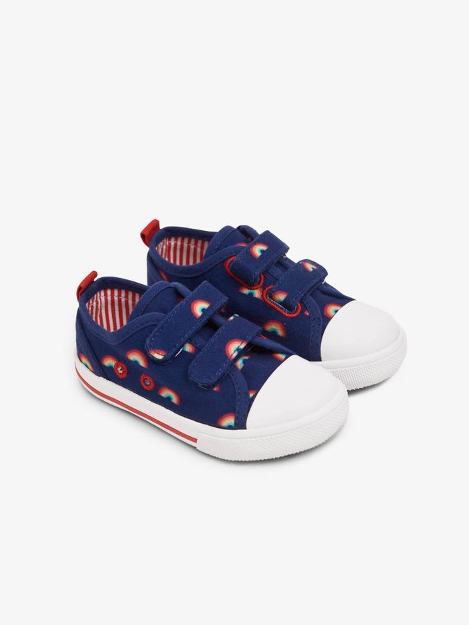 Navy Kids' Rainbow Canvas Pumps (664851) | £19