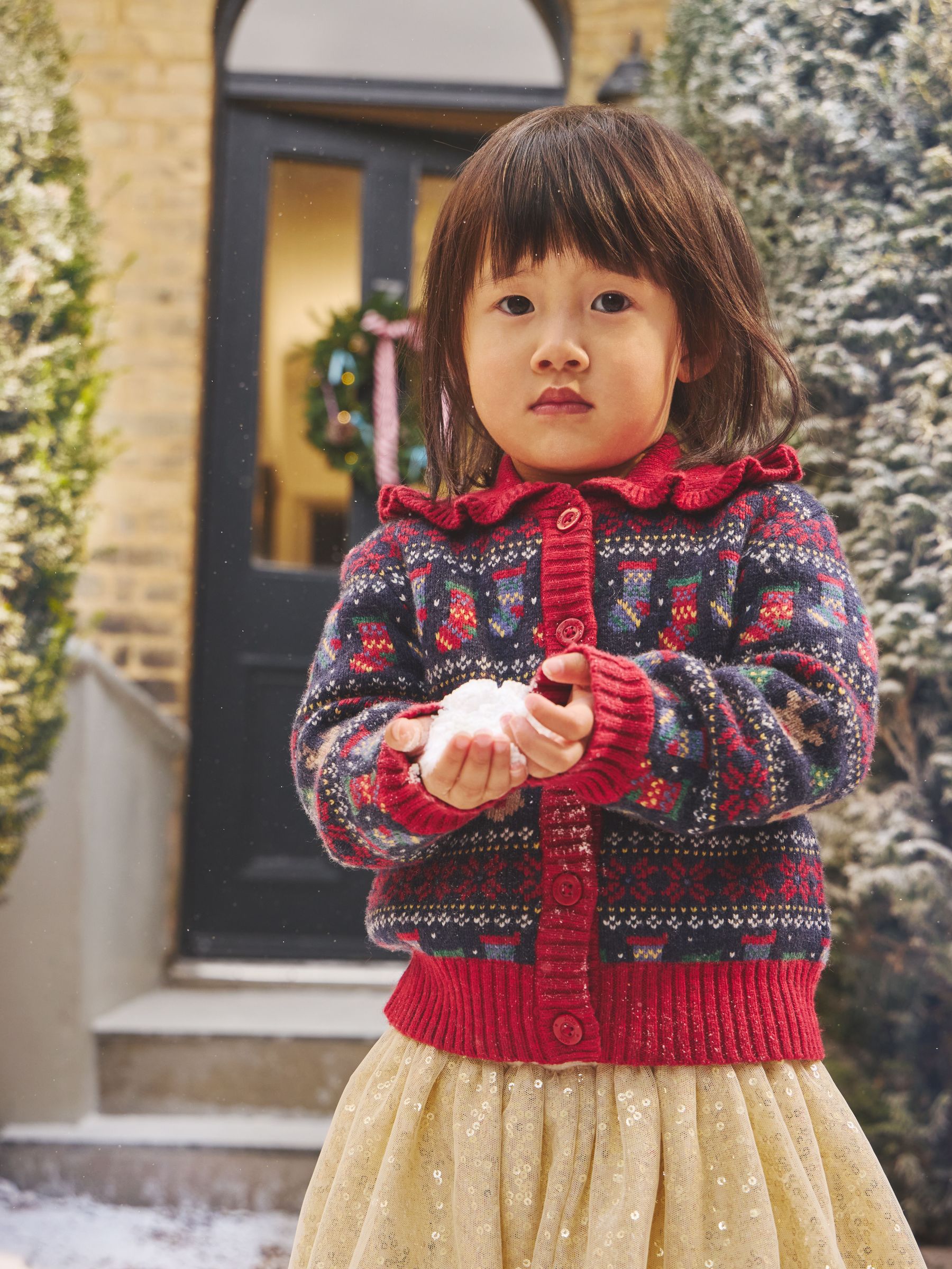 Burgundy Reindeer - Christmas Fairisle Collared Cardigan