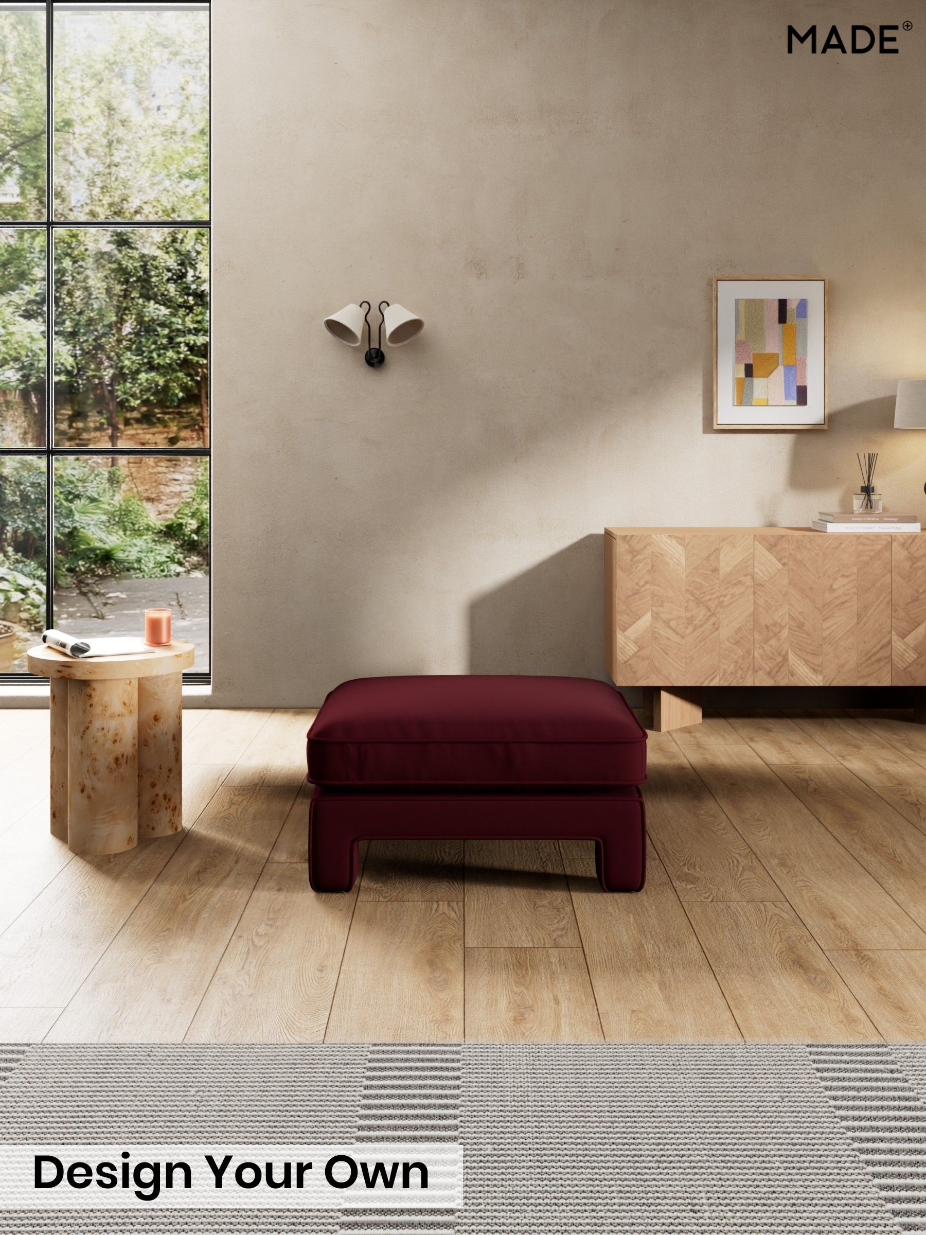 Matt Velvet Easy Clean/Deep Burgundy Red - Holloway By Made