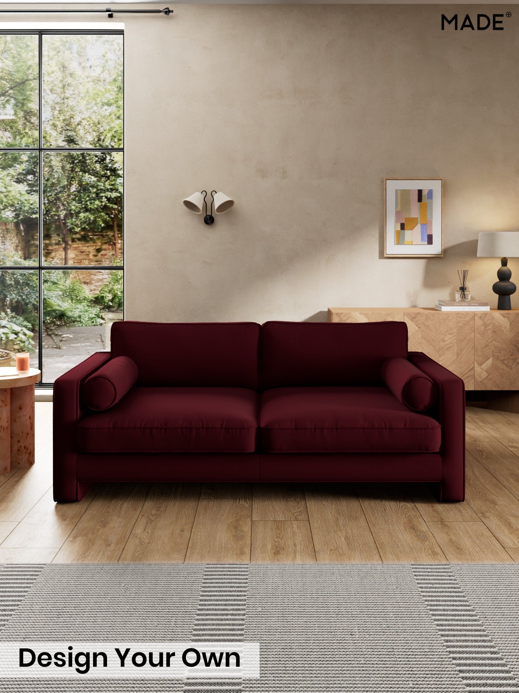Matt Velvet Easy Clean/Deep Burgundy Red - Holloway By Made