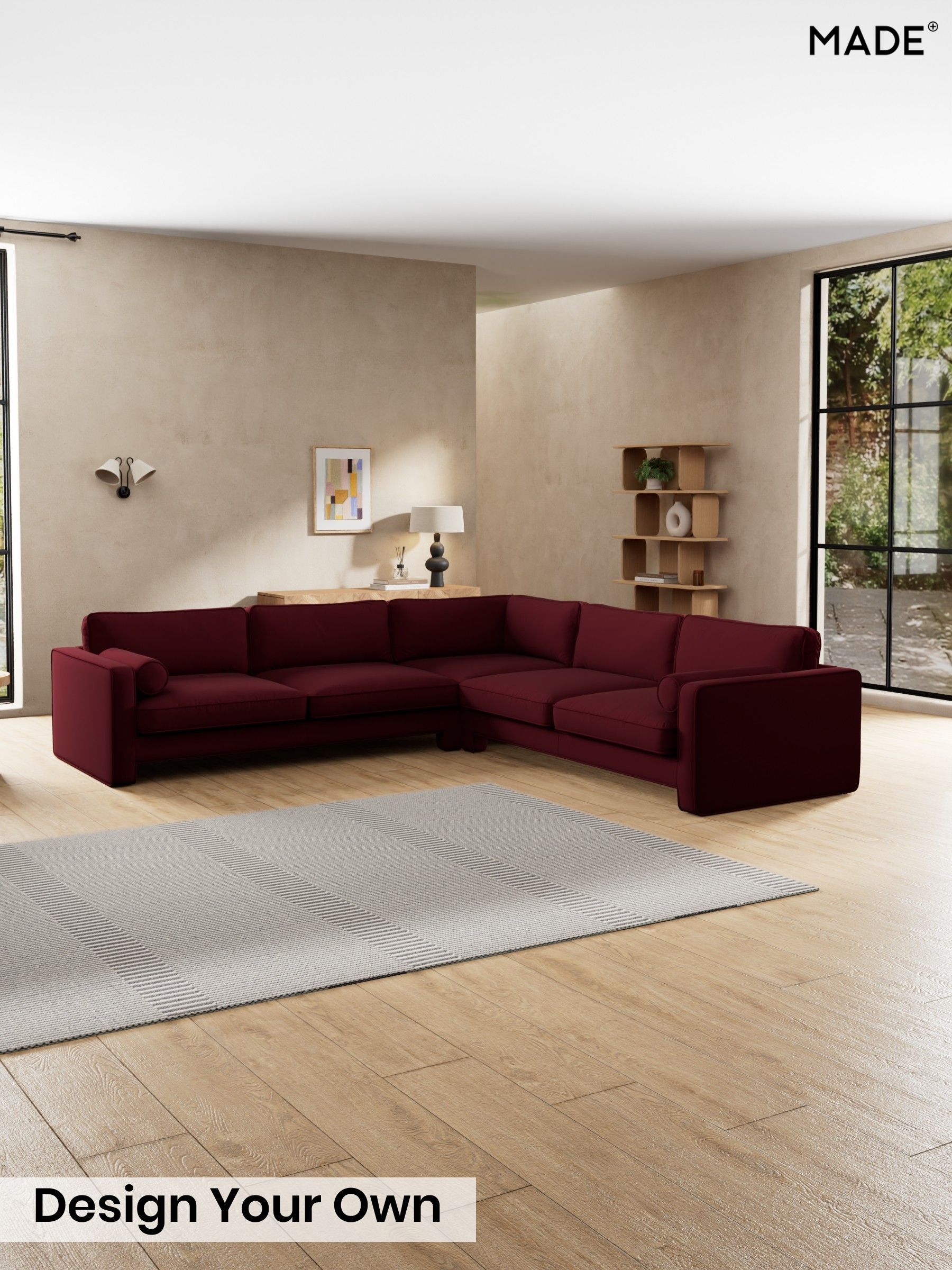 Matt Velvet Easy Clean/Deep Burgundy Red - Holloway By Made