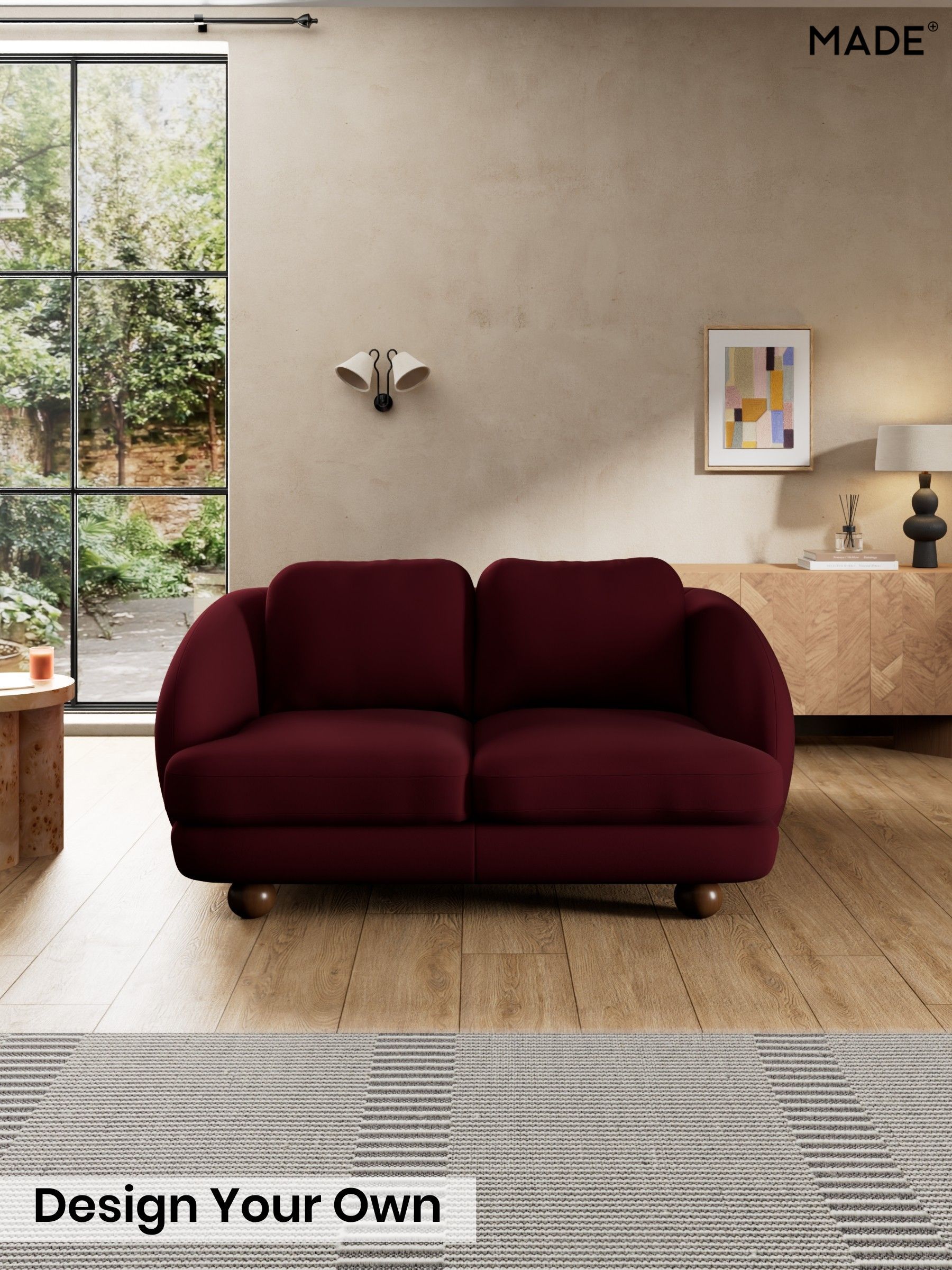 Matt Velvet Easy Clean/Deep Burgundy Red - Madris By Made