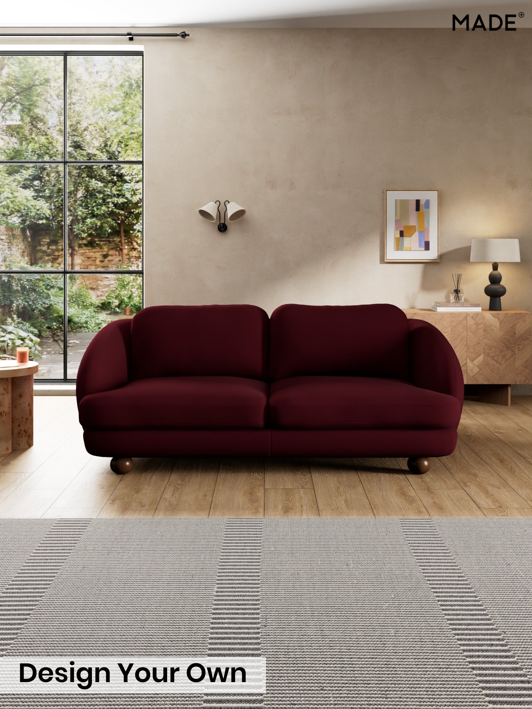 Matt Velvet Easy Clean/Deep Burgundy Red - Madris By Made
