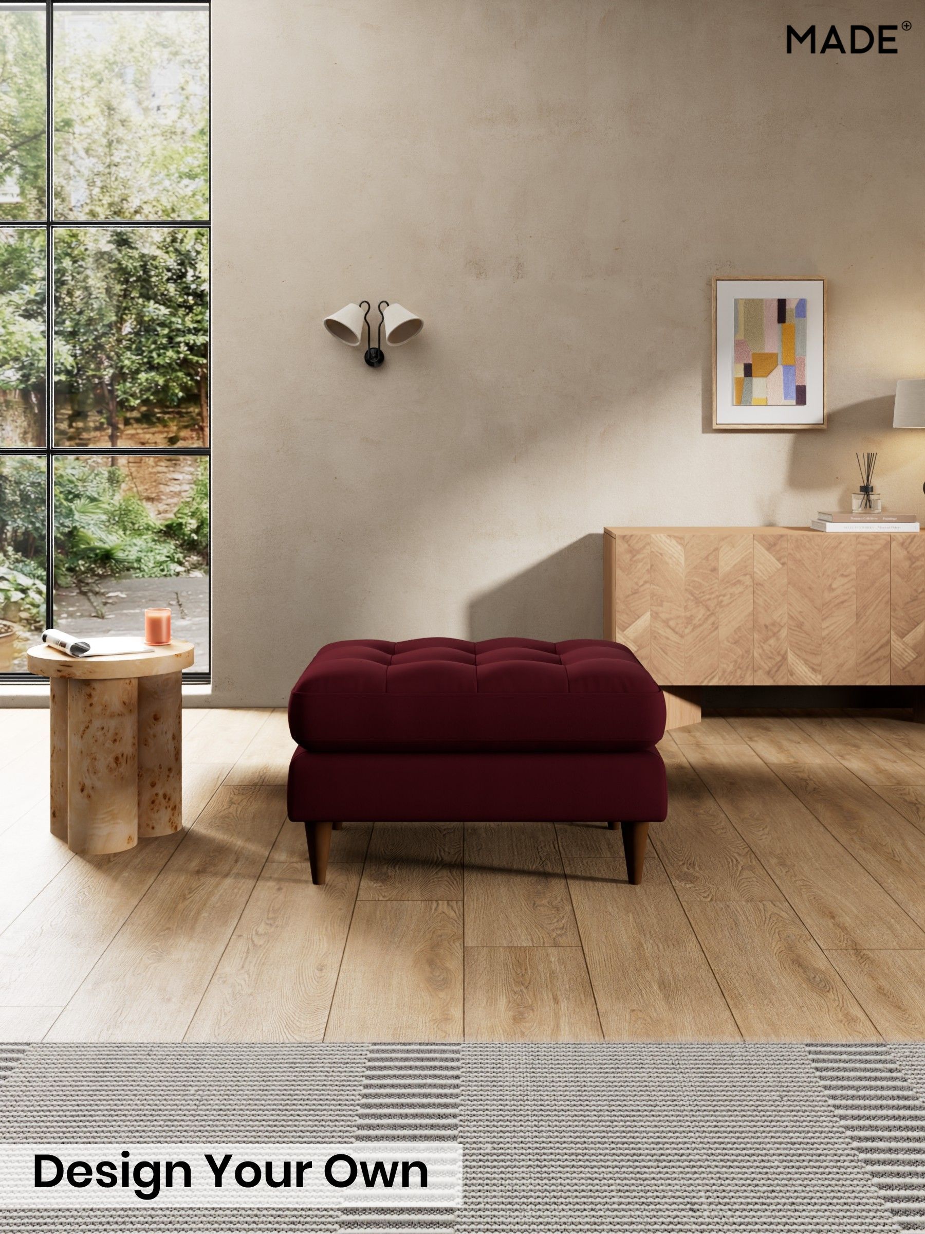 Matt Velvet Easy Clean/Deep Burgundy Red - Scott By Made