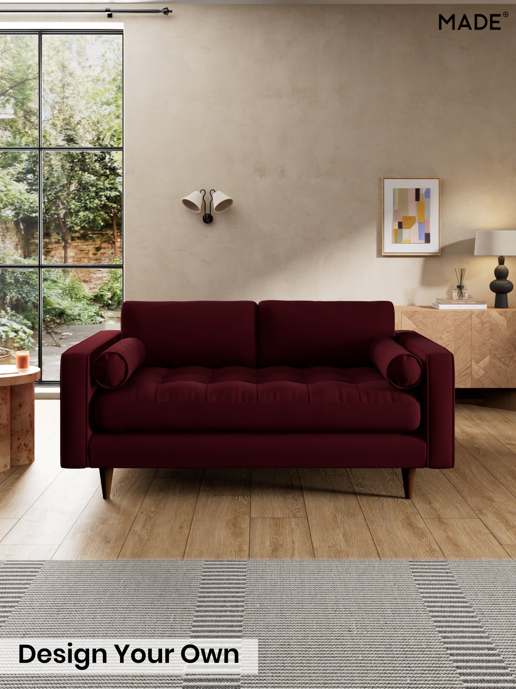 Matt Velvet Easy Clean/Deep Burgundy Red - Scott By Made