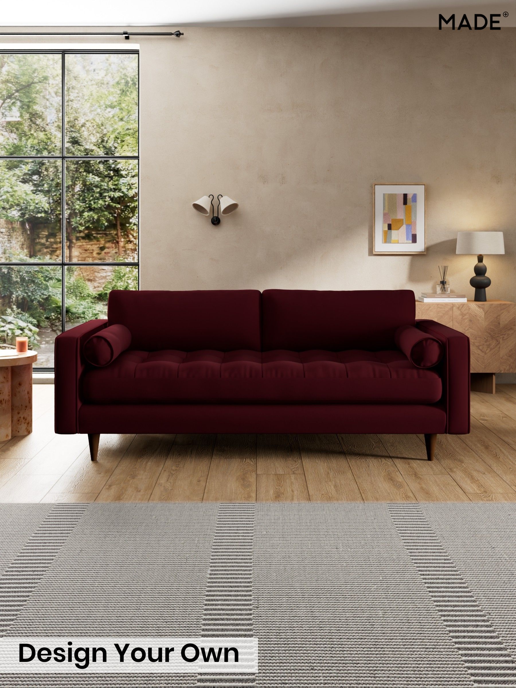 Matt Velvet Easy Clean/Deep Burgundy Red - Scott By Made