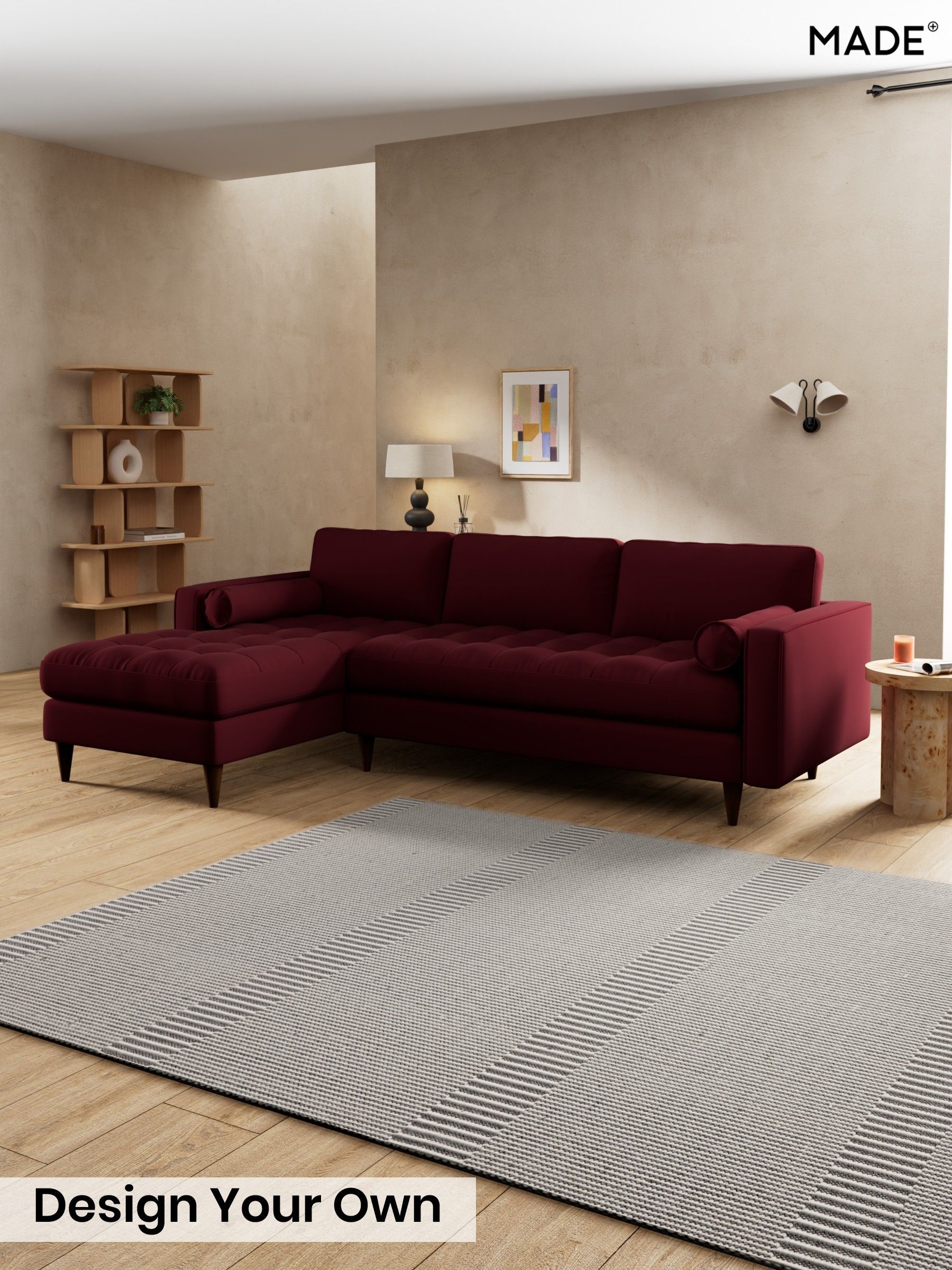 Matt Velvet Easy Clean/Deep Burgundy Red - Scott By Made