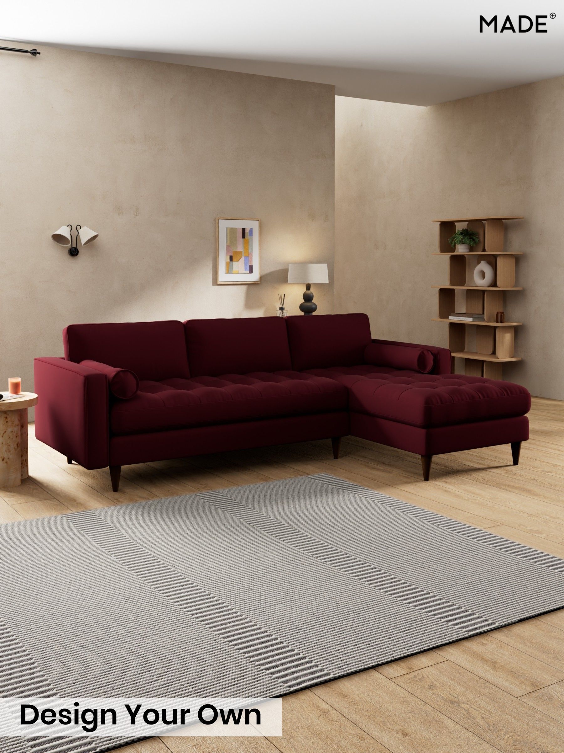 Matt Velvet Easy Clean/Deep Burgundy Red - Scott By Made