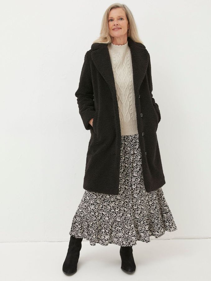 Black Mylah Teddy Longline Coat (684719) | £36