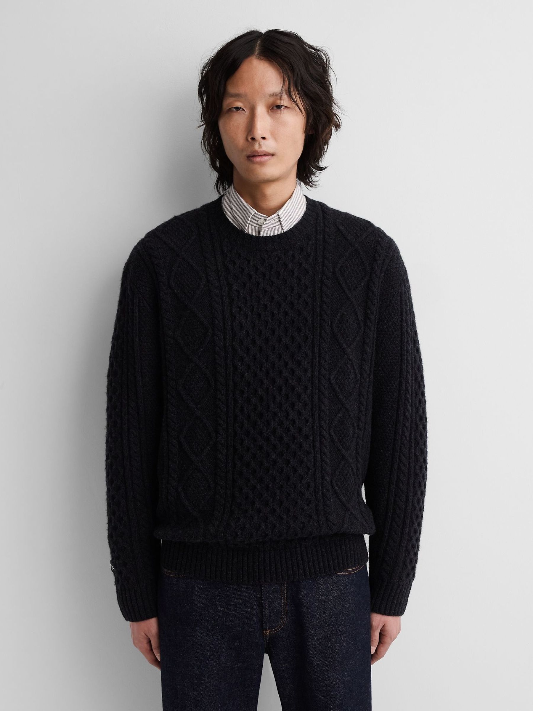 Gap x A.P.C. Dark Grey - Regular Wool Cable-knit Jumper