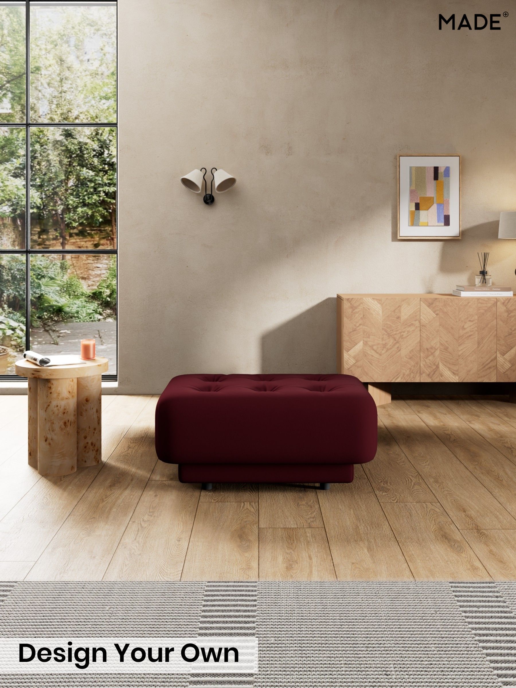 Matt Velvet Easy Clean/Deep Burgundy Red - Flint By Made