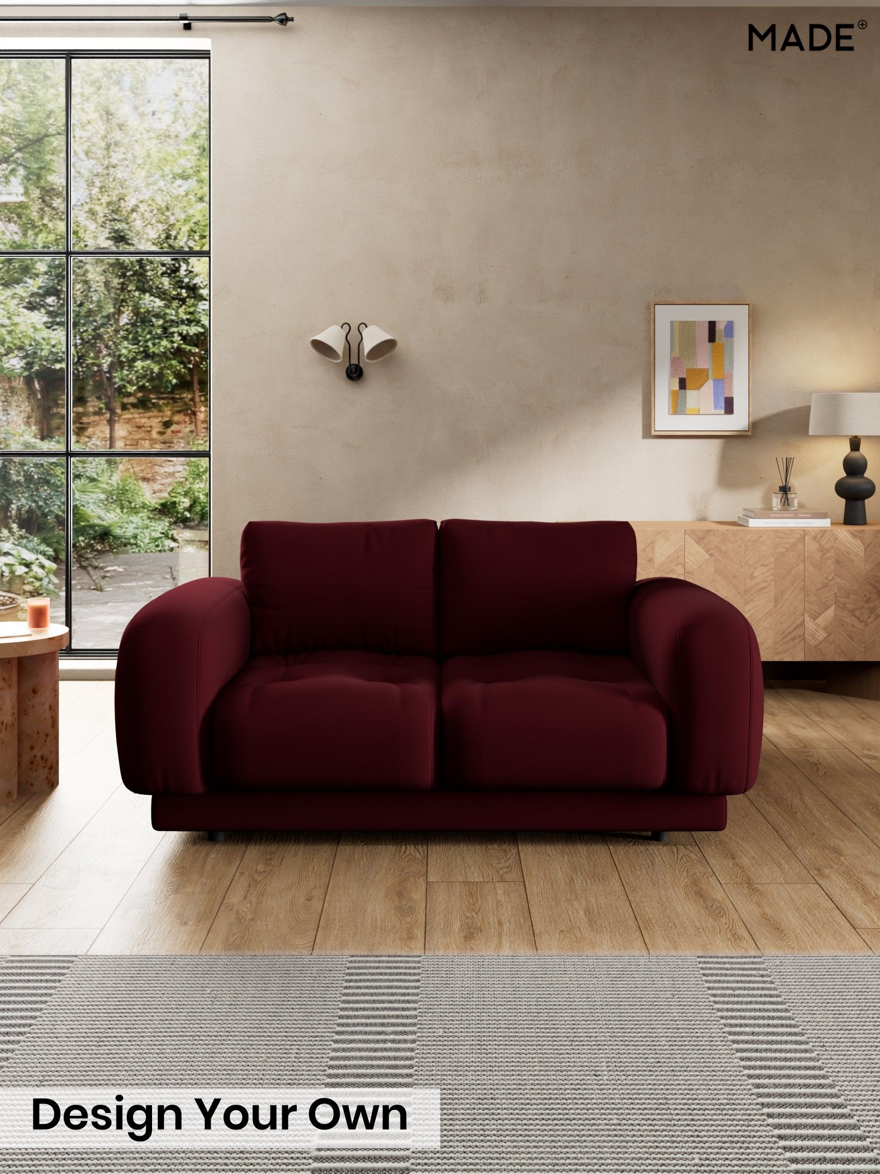 Matt Velvet Easy Clean/Deep Burgundy Red - Flint By Made