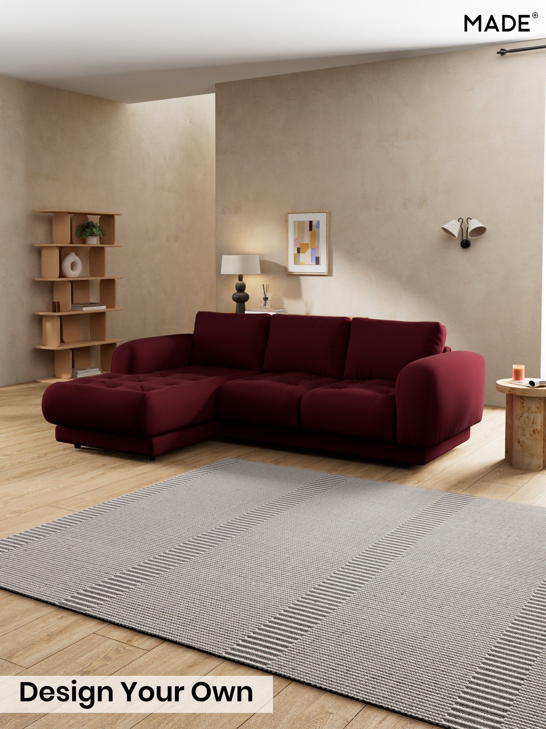 Matt Velvet Easy Clean/Deep Burgundy Red - Flint By Made
