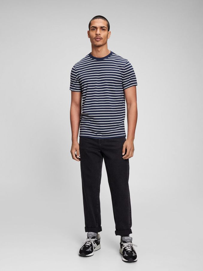 Navy Blue Cotton Everyday Soft Stripe T-Shirt (690763) | £8
