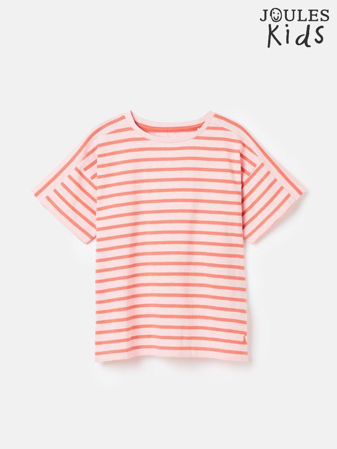 Girls' Betty Pink Striped Short Sleeve T-Shirt (692771) | £9 - £10
