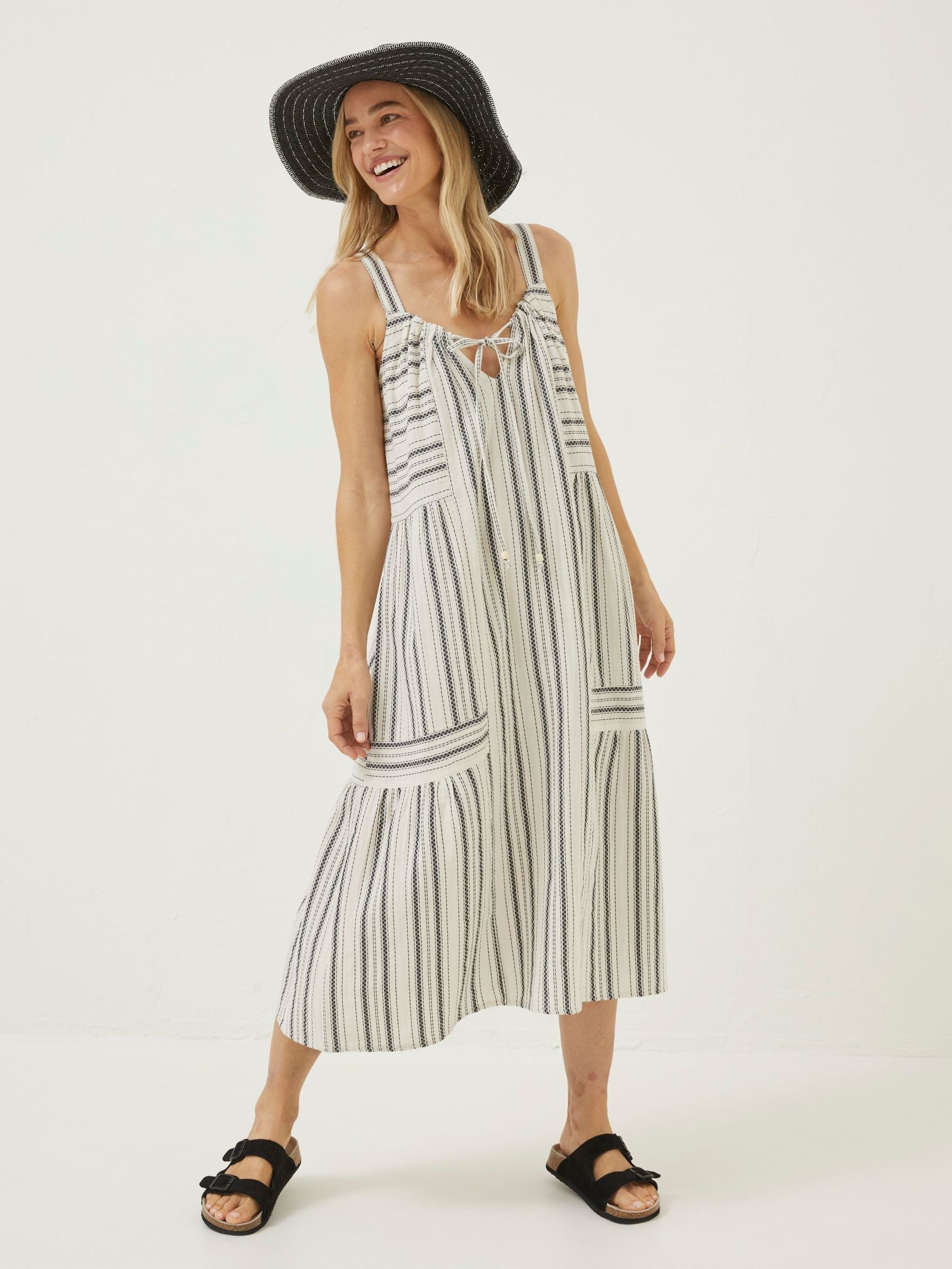 Natural Tulum Stripe Midi Dress (698877) | £32