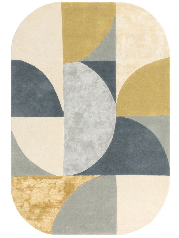 Asiatic Rugs Yellow Matrix Oval Earth Rug (709416) | £436 - £711