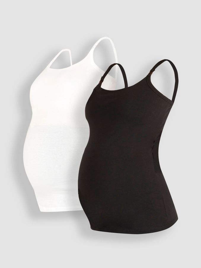 Black & White 2-Pack Maternity & Nursing Vest Tops (709581) | £27