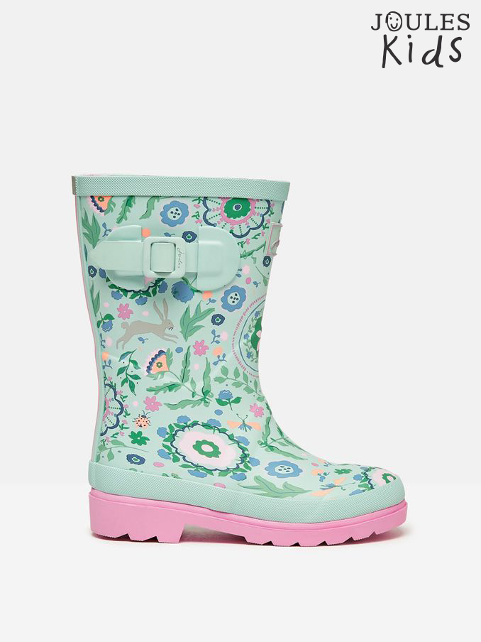 Kids' Teal Blue Printed Wellies (715207) | £17