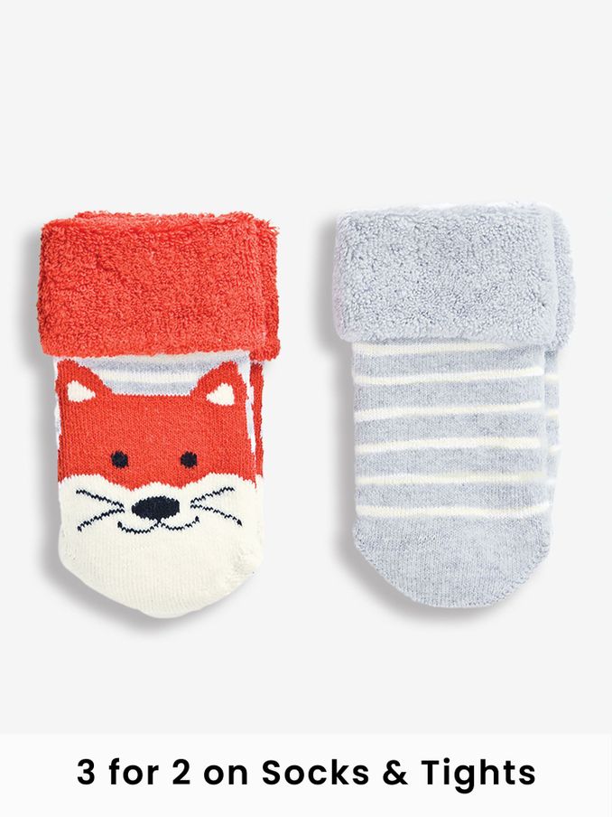 Rust Orange Fox 2-Pack Baby Socks (722682) | £7.50