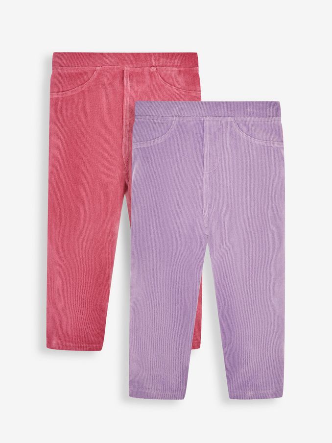 Lilac Purple & Fuchsia Pink 2-Pack Jersey Cord Jeggings (722810) | £11