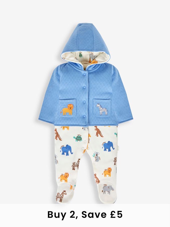 Blue 2-Piece Safari Sleepsuit & Jacket Set (758411) | £28