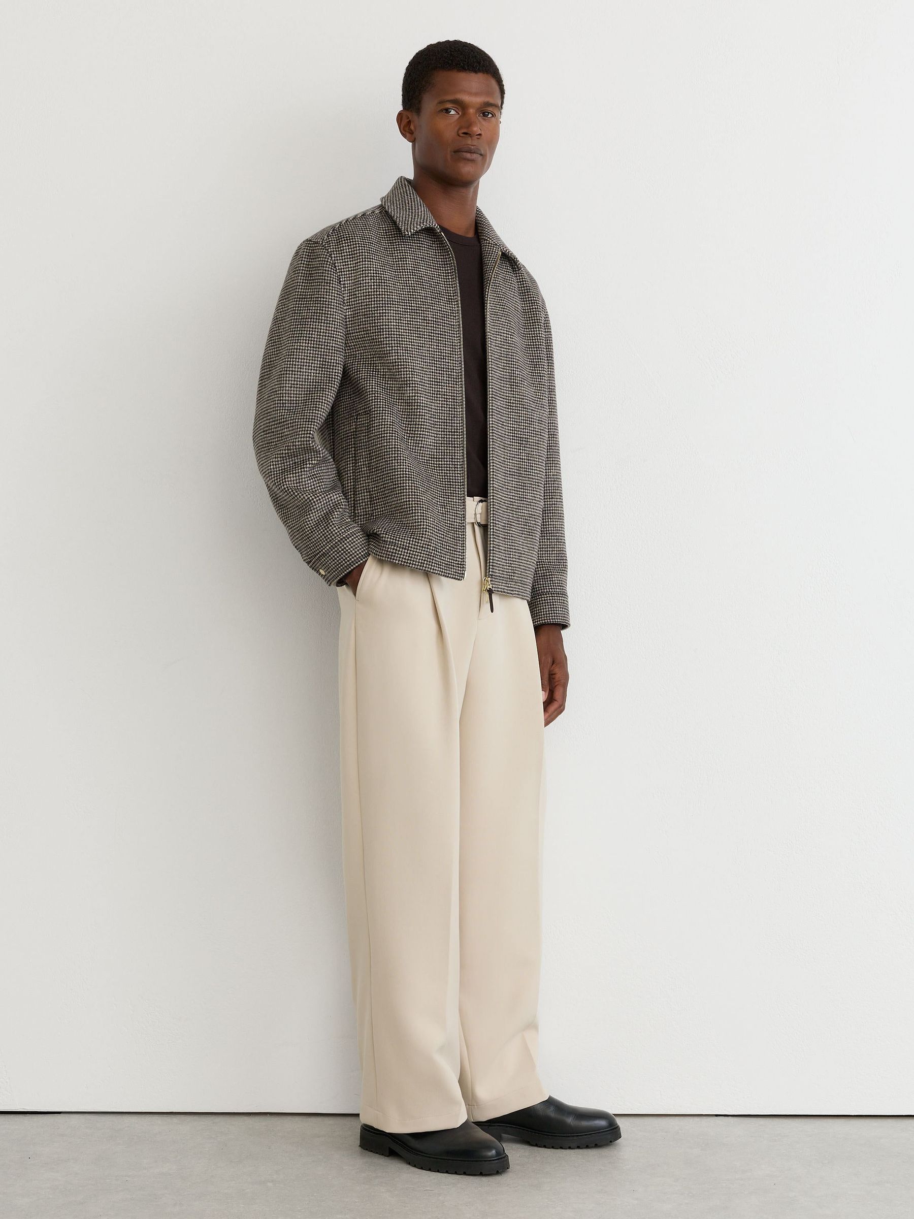 Stone - Regular Relaxed-fit Belted Trousers