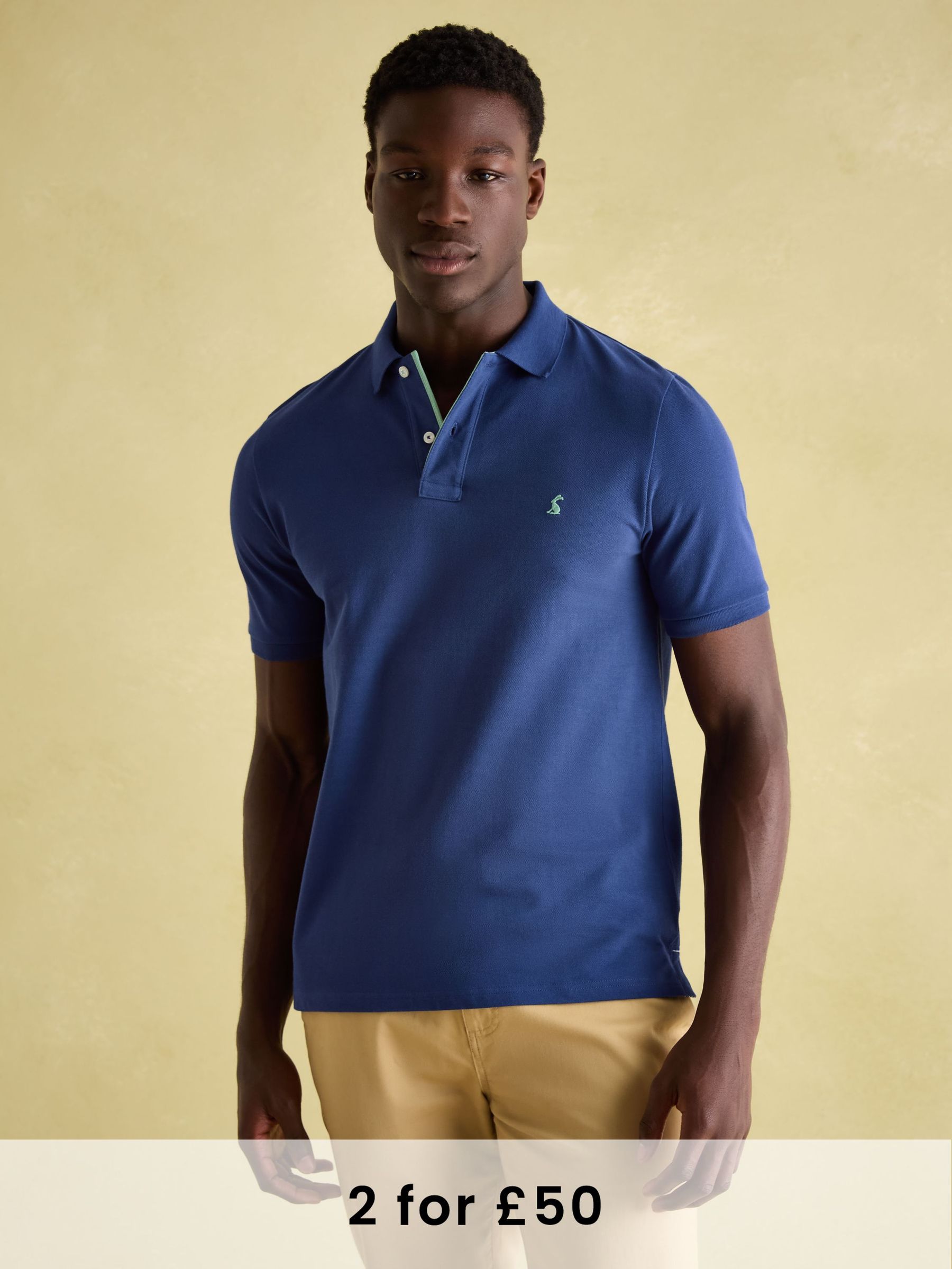 Woody Blue Cotton Pique Polo Shirt (778641) | £30